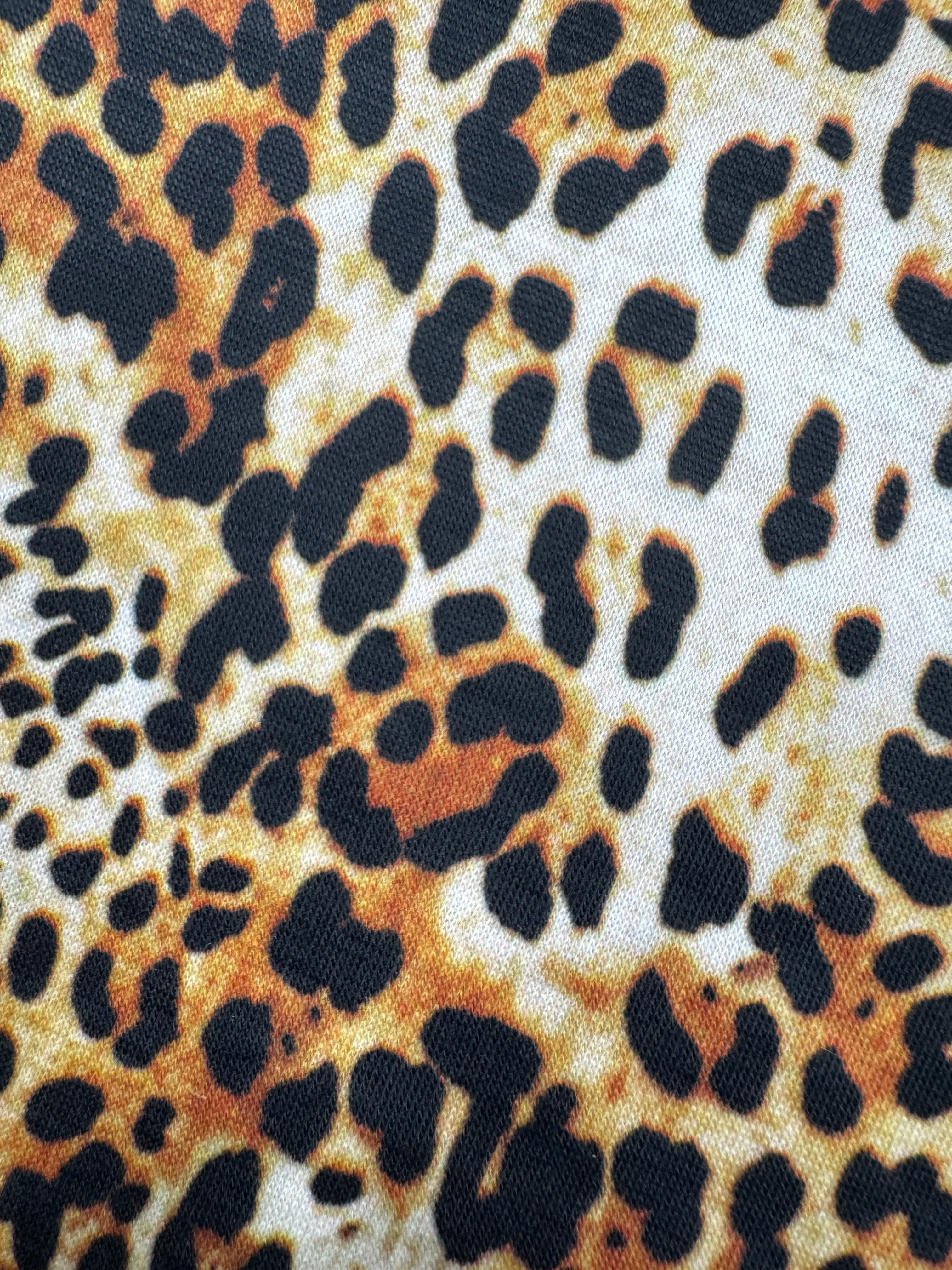 Leopard Print Jersey Fabric – Spun Polyester Stretch, 150cm Wide Animal Print