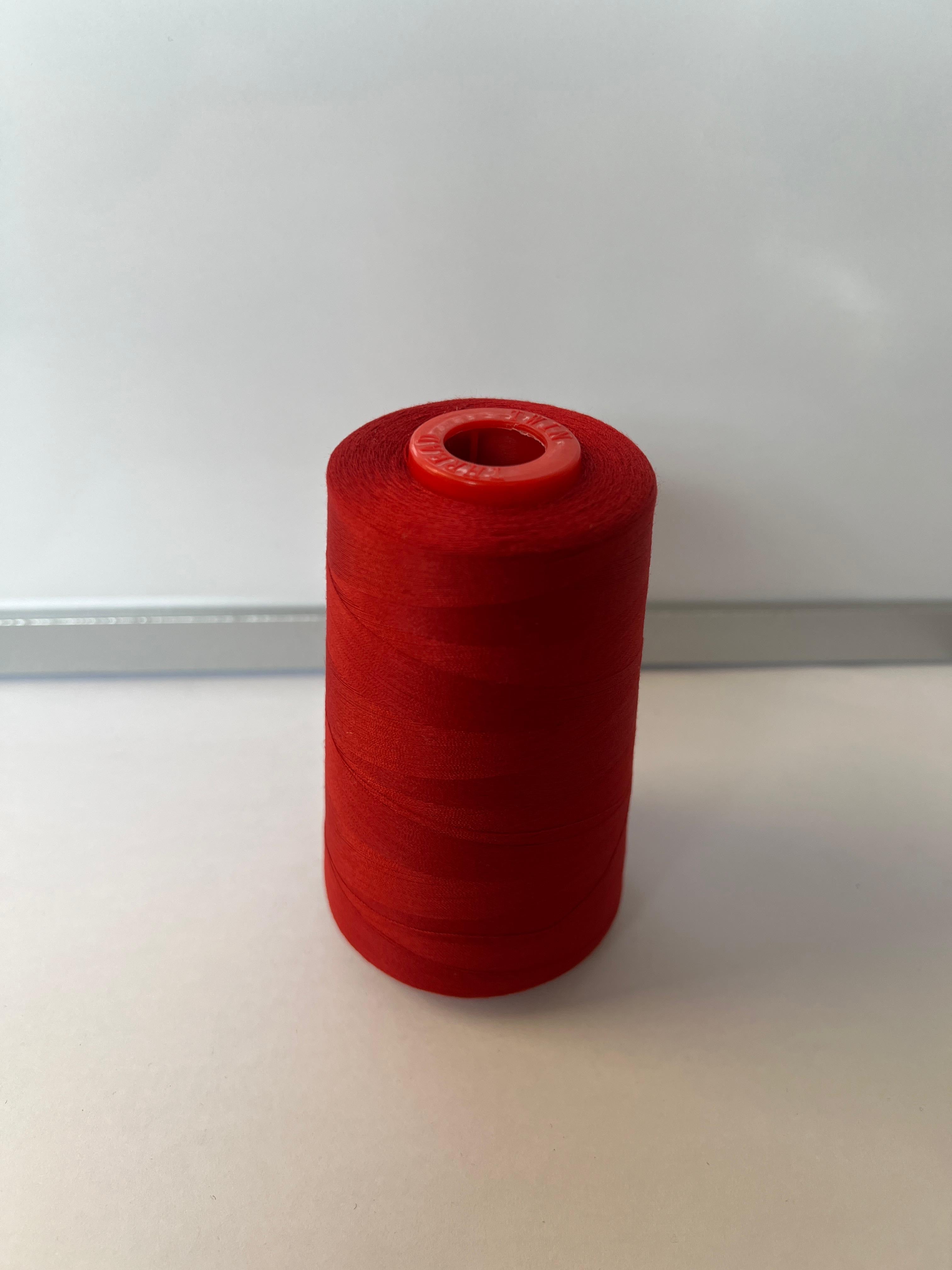 Red Spun Polyester Sewing Thread Cone-5000 Yds