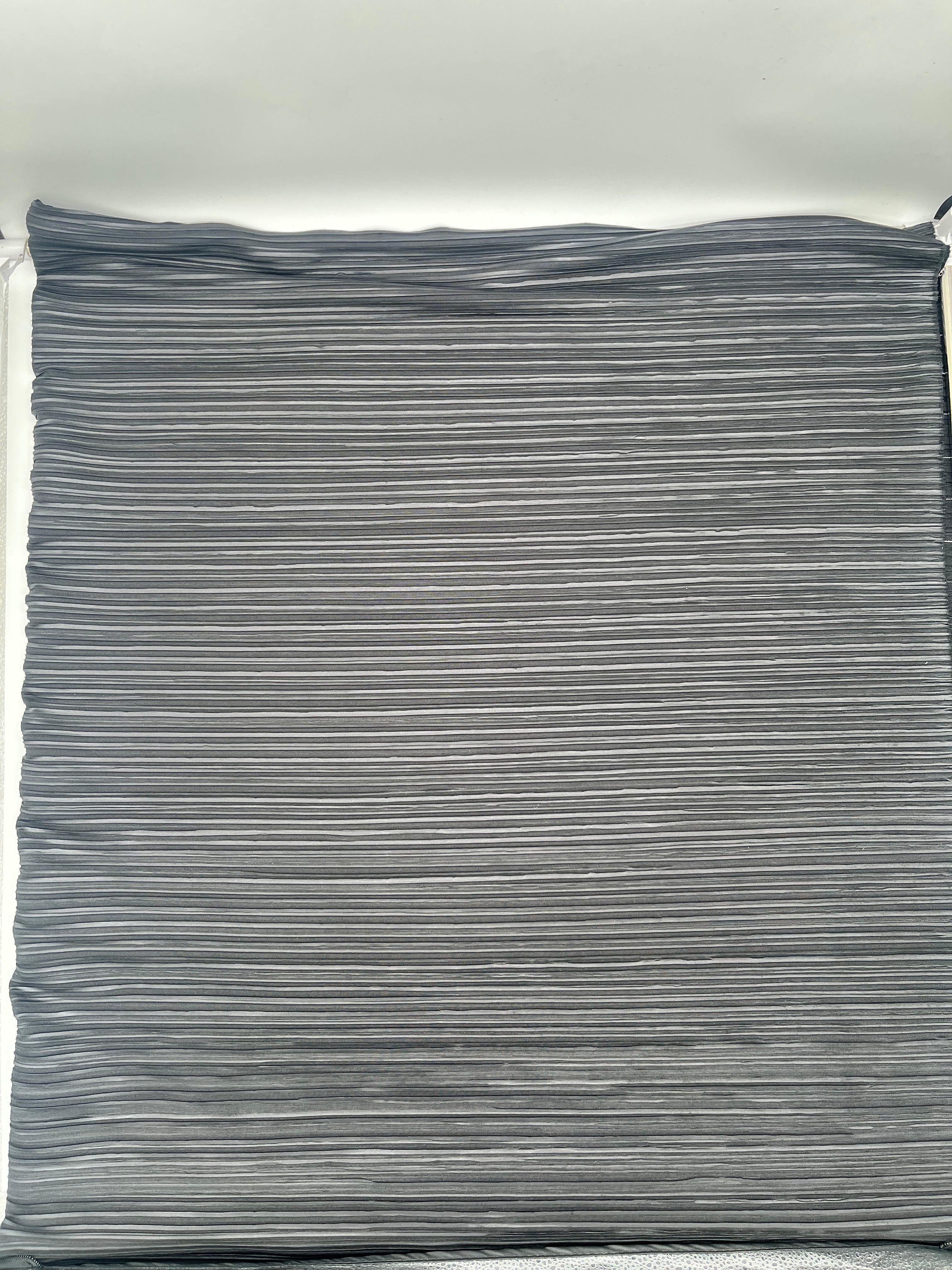 Black & White Grid Check Plisse Pleated Stretch Fabric 155cm