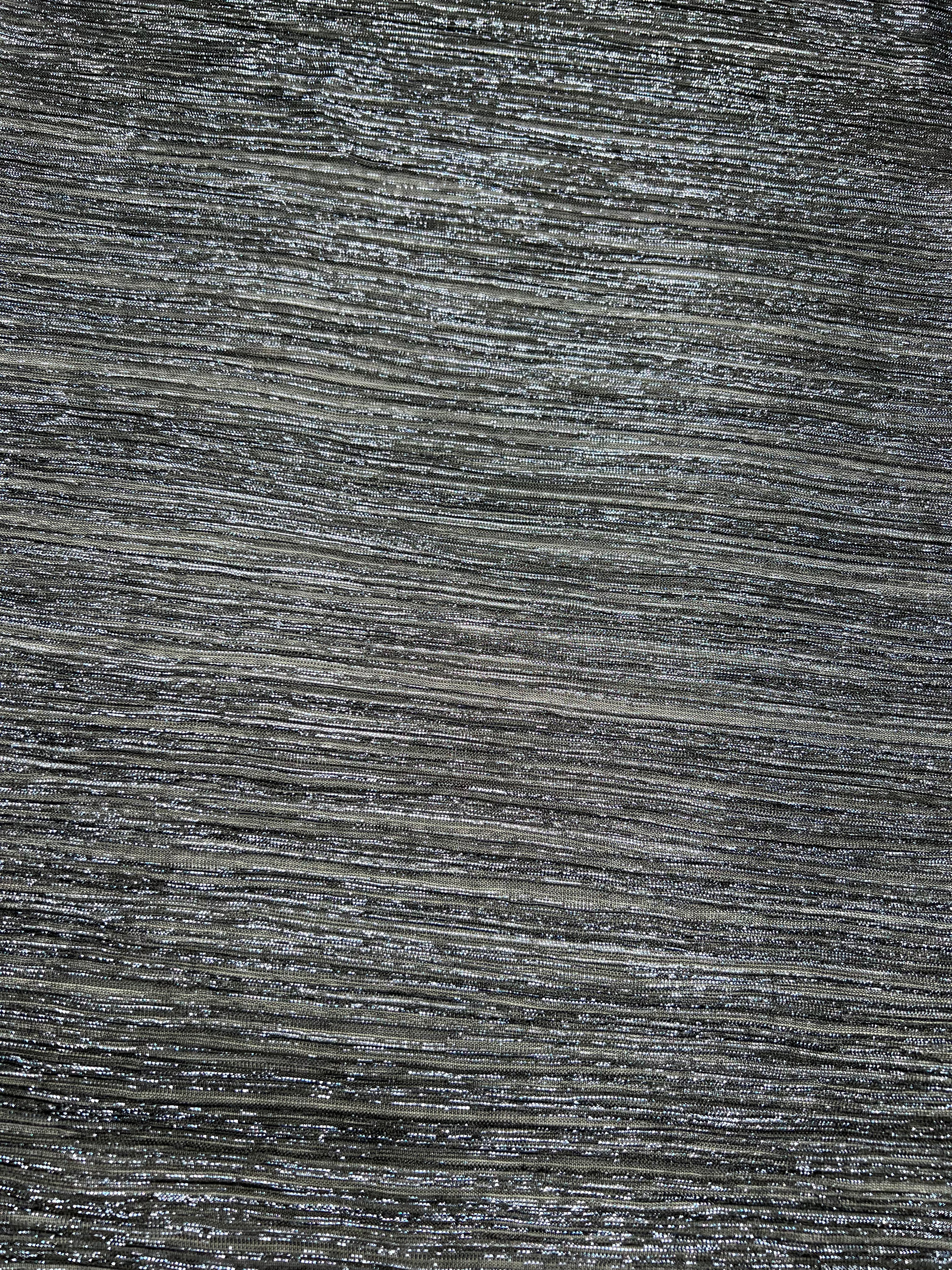 Black Plisse Interlock Jersey Fabric Pleated Stretch Knit Fabric Meter 148cm