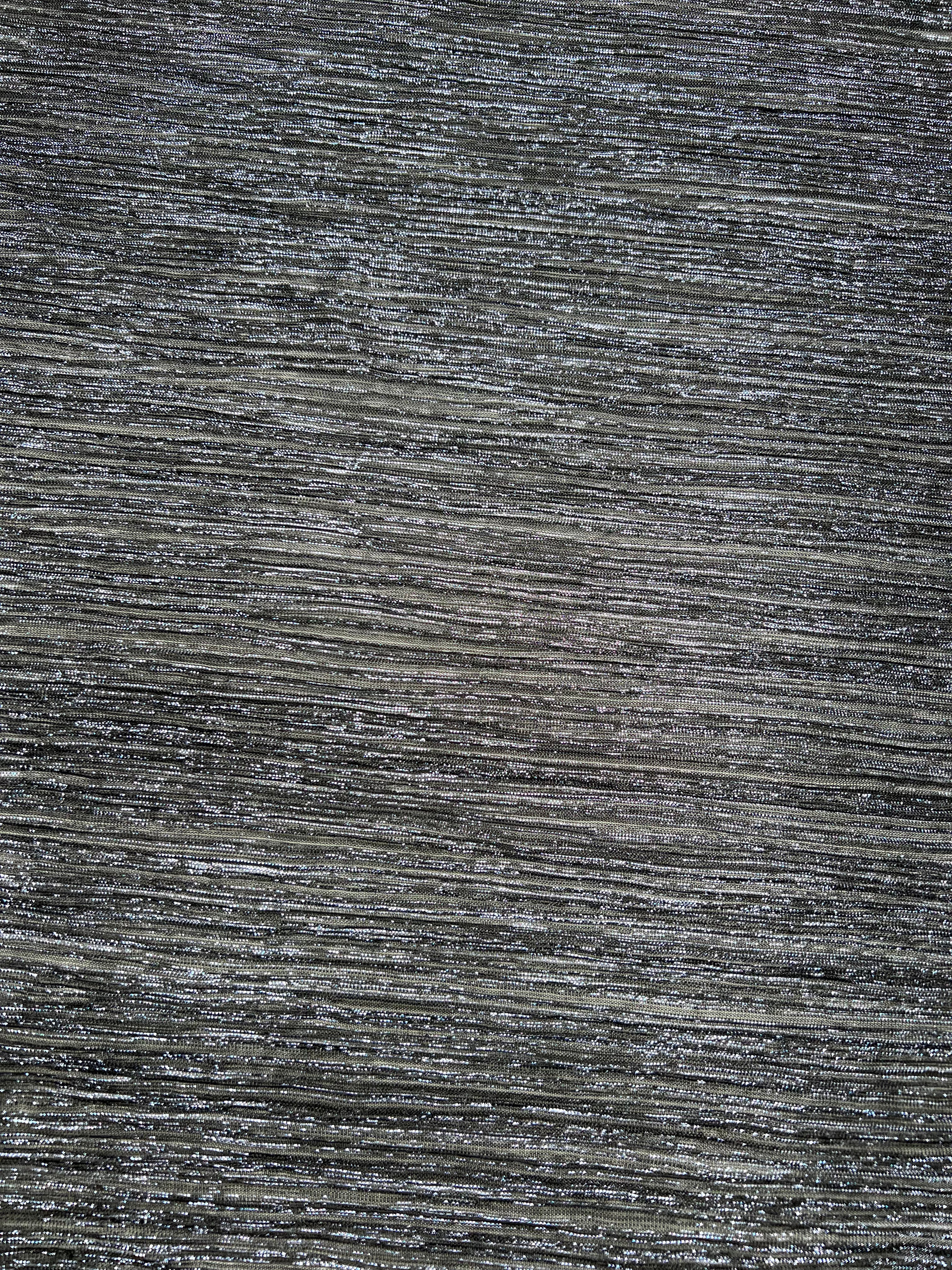 Black Plisse Interlock Jersey Fabric Pleated Stretch Knit Fabric Meter 148cm