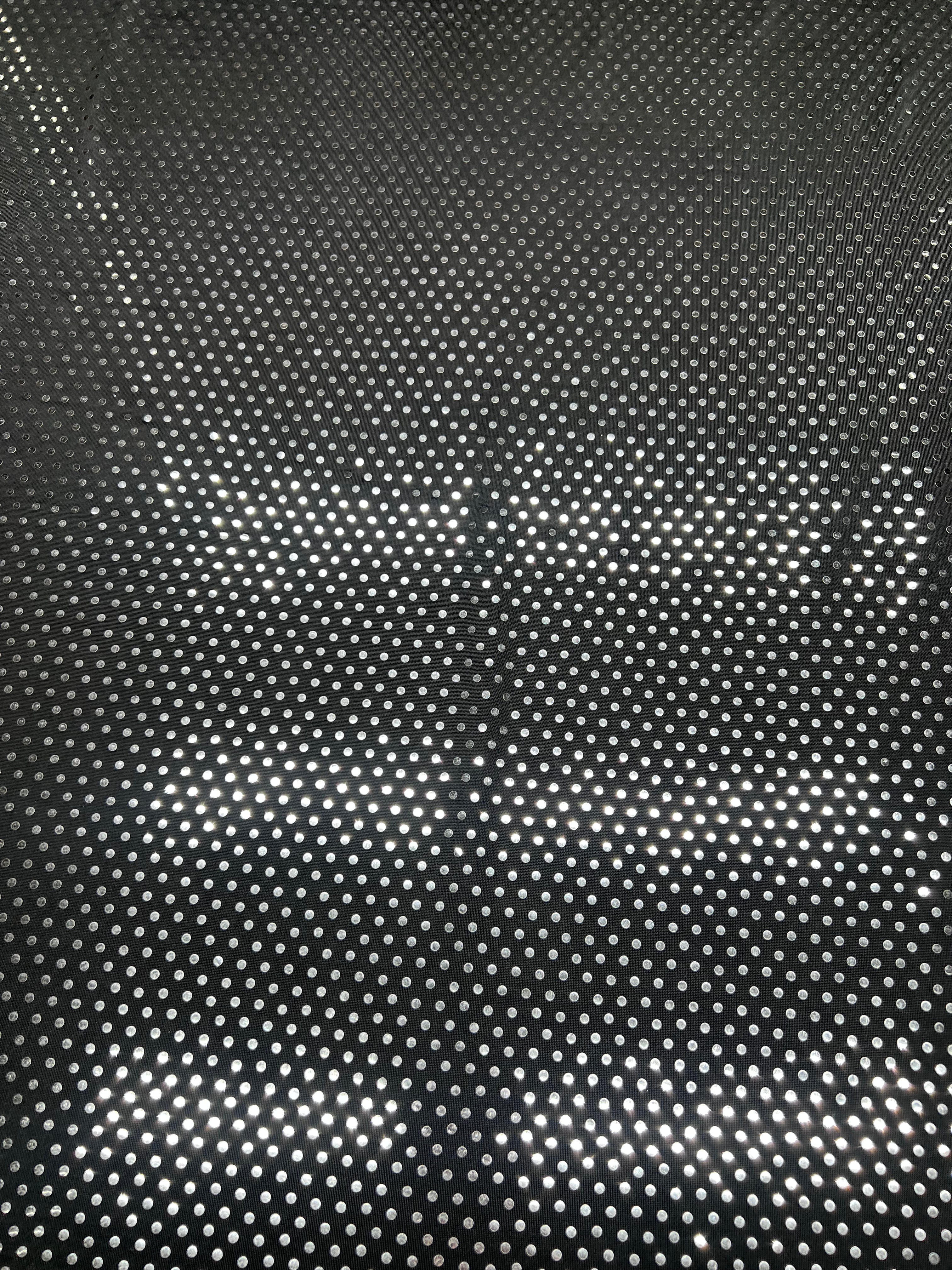 Black Silver Micro Sequin Stretch Knit Fabric Costume Apparel