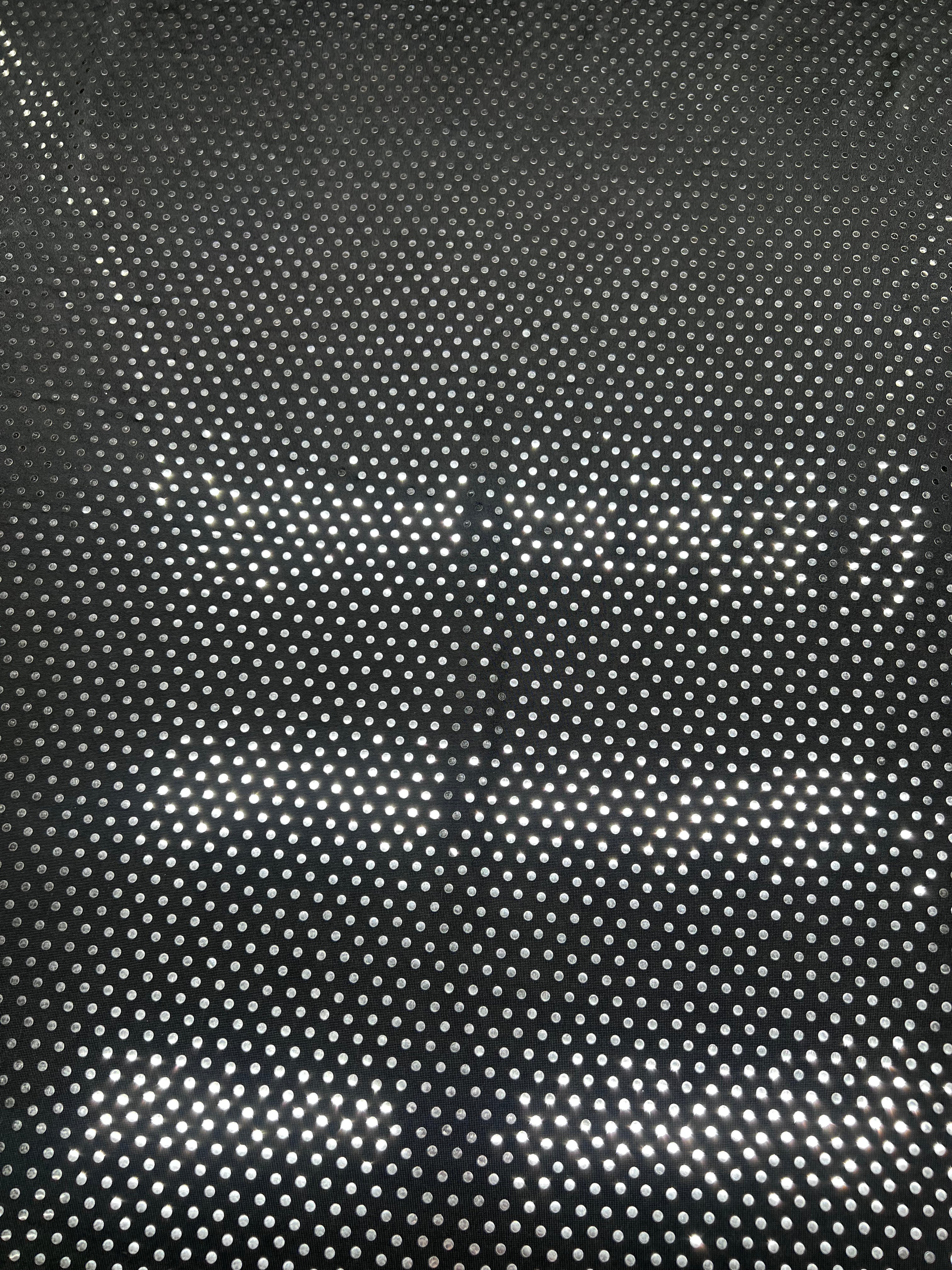 Black Silver Micro Sequin Stretch Knit Fabric Costume Apparel