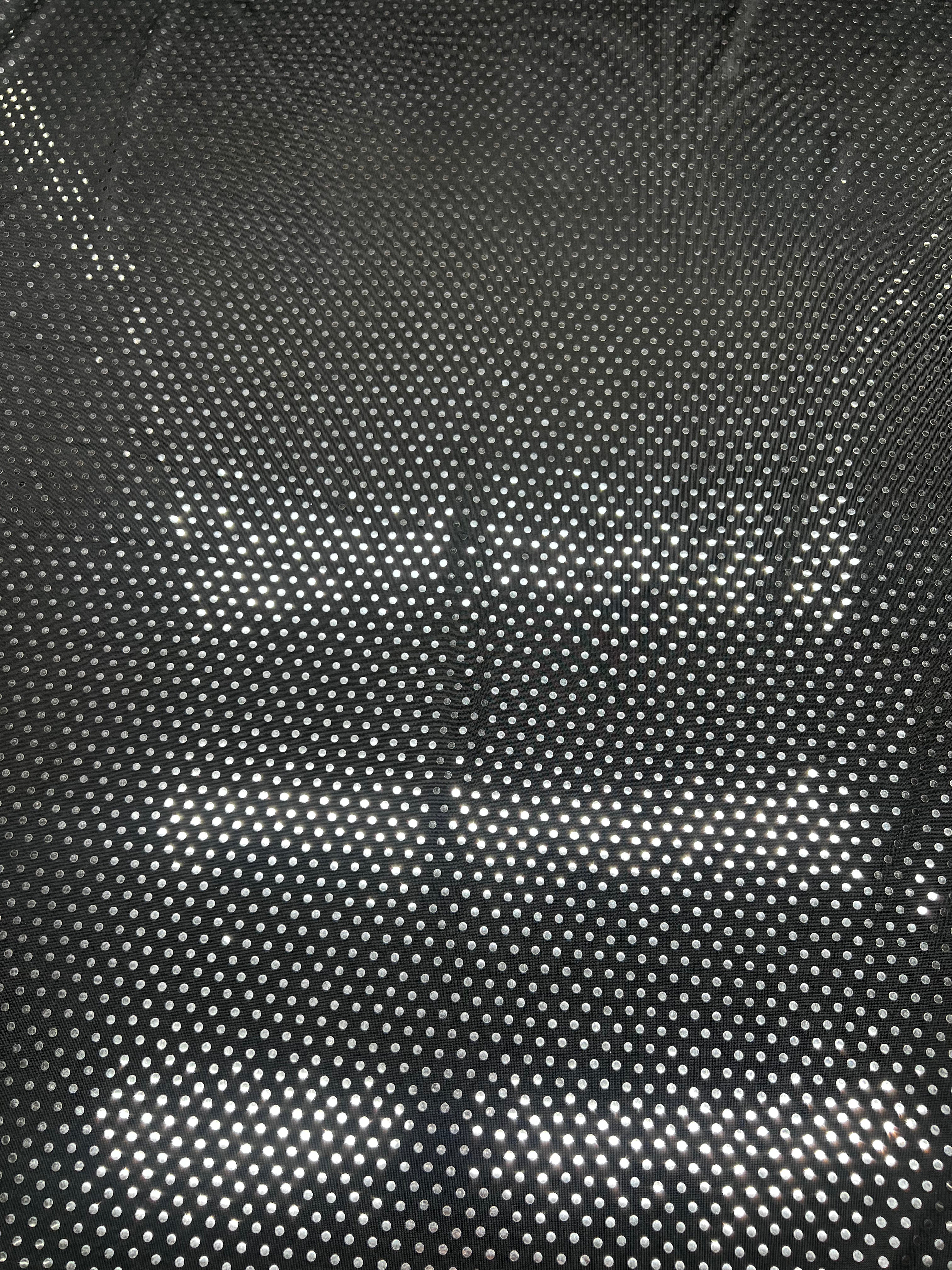 Black Silver Micro Sequin Stretch Knit Fabric Costume Apparel