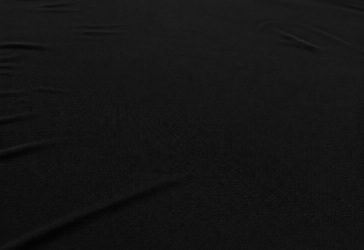 Premium Black Viscose Fabric for Dresses & Sewing Projects 153cm Wide