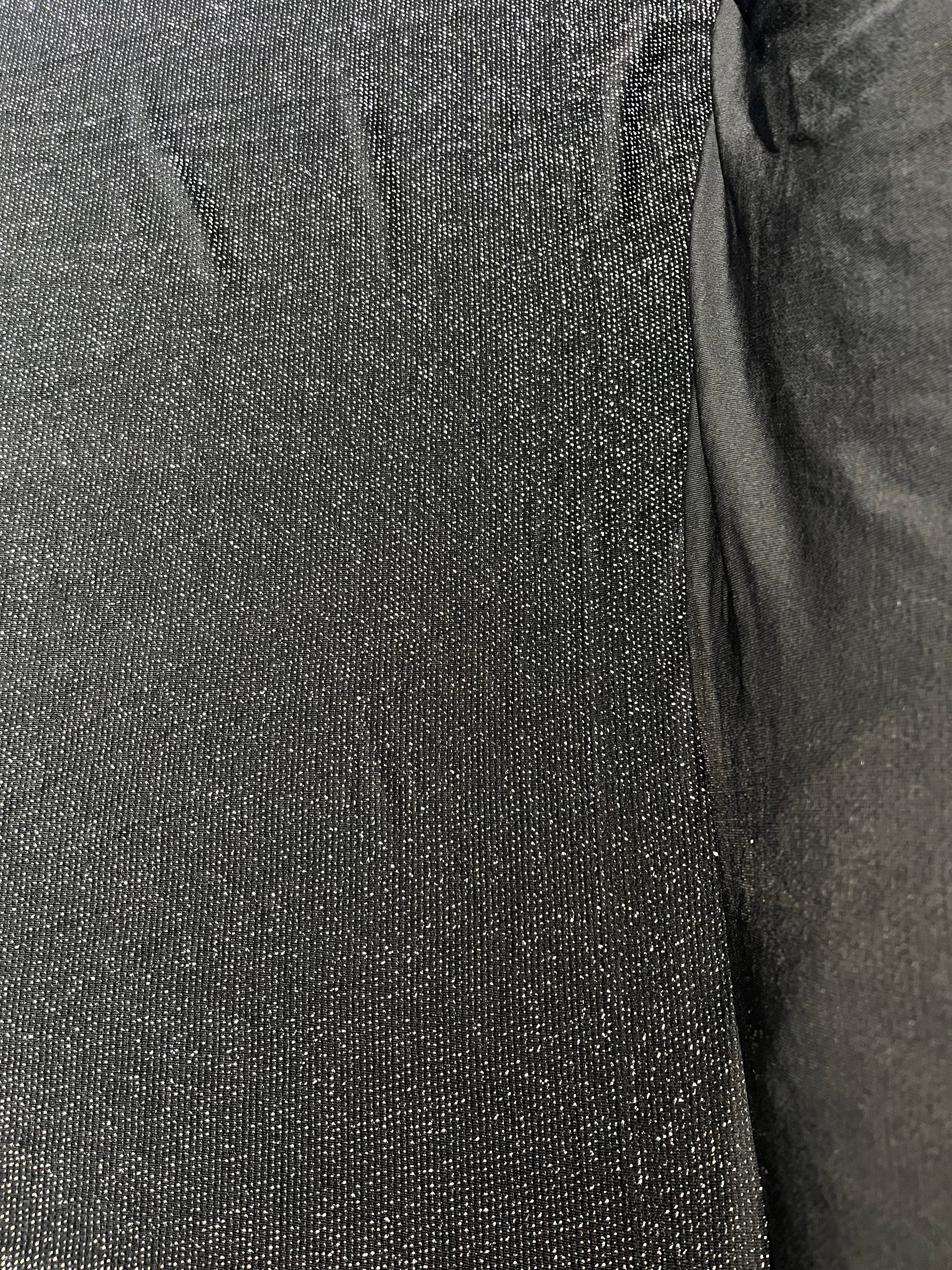 Black Glitter Lurex Fabric – Sparkle Stretch Lurex Material for Dresses, Dancewear & Performance Apparel 130cm Wide