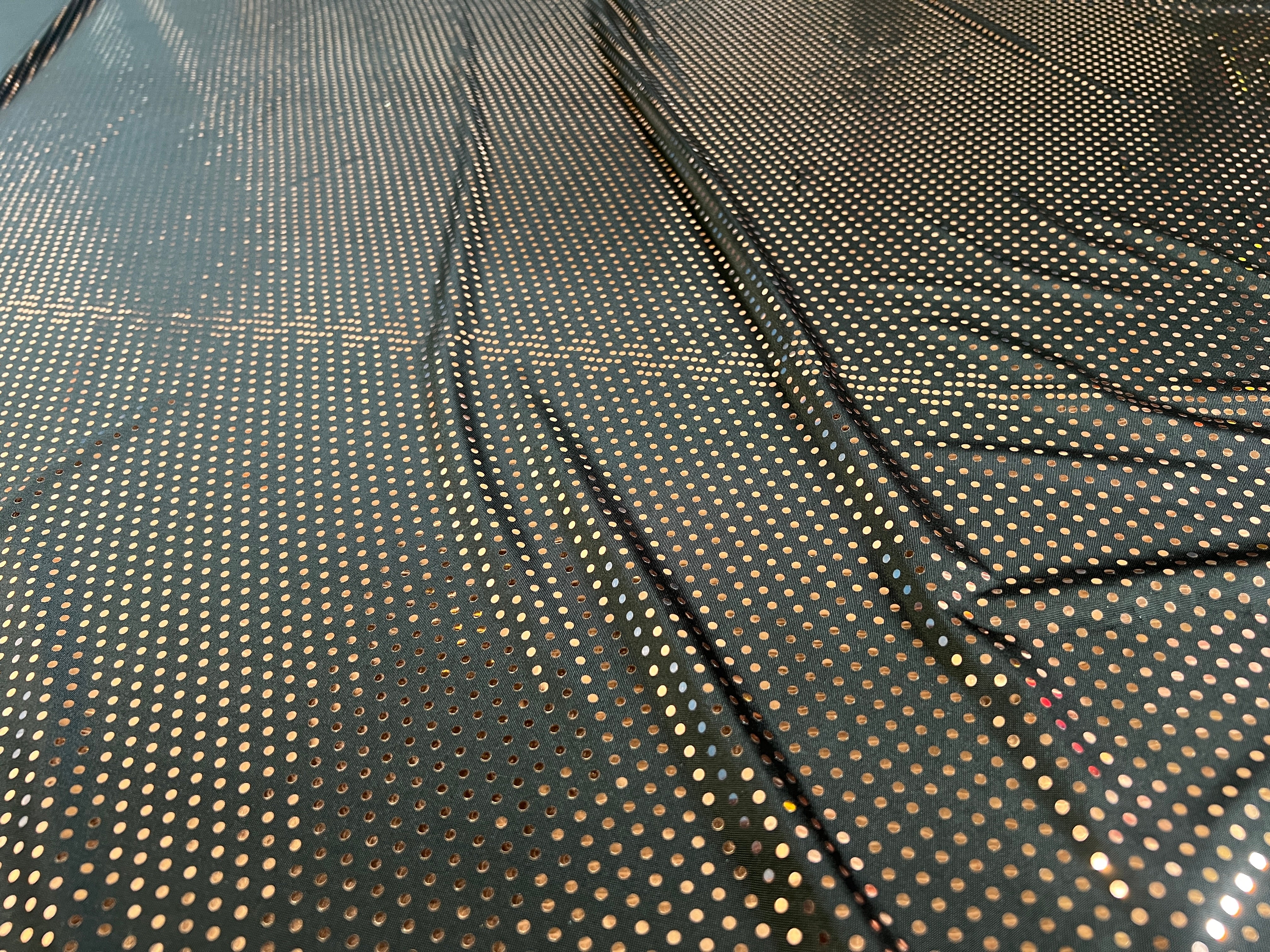 Black Bronze Sequin Stretch Knit Fabric