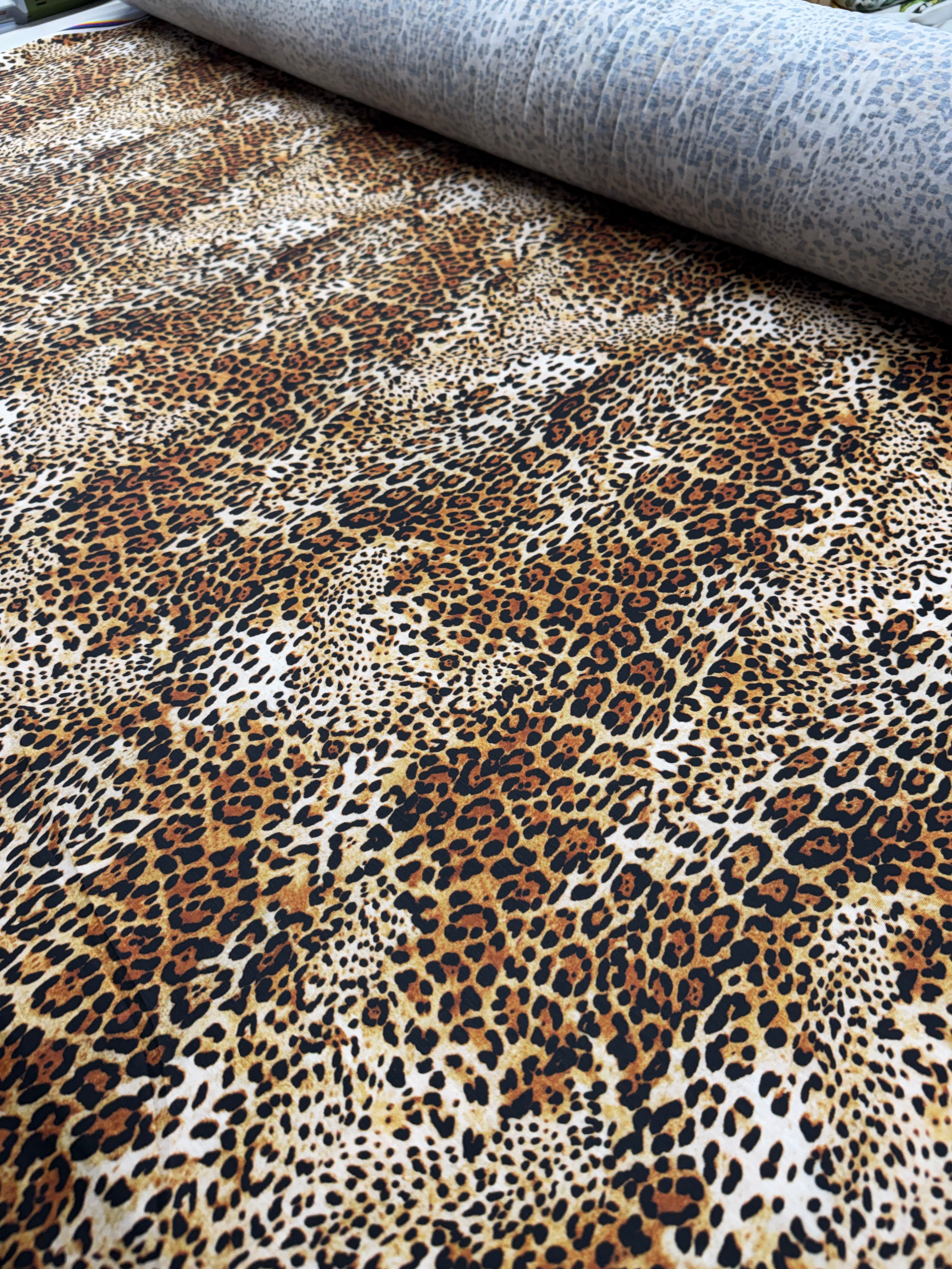 Leopard Print Jersey Fabric – Spun Polyester Stretch, 150cm Wide Animal Print