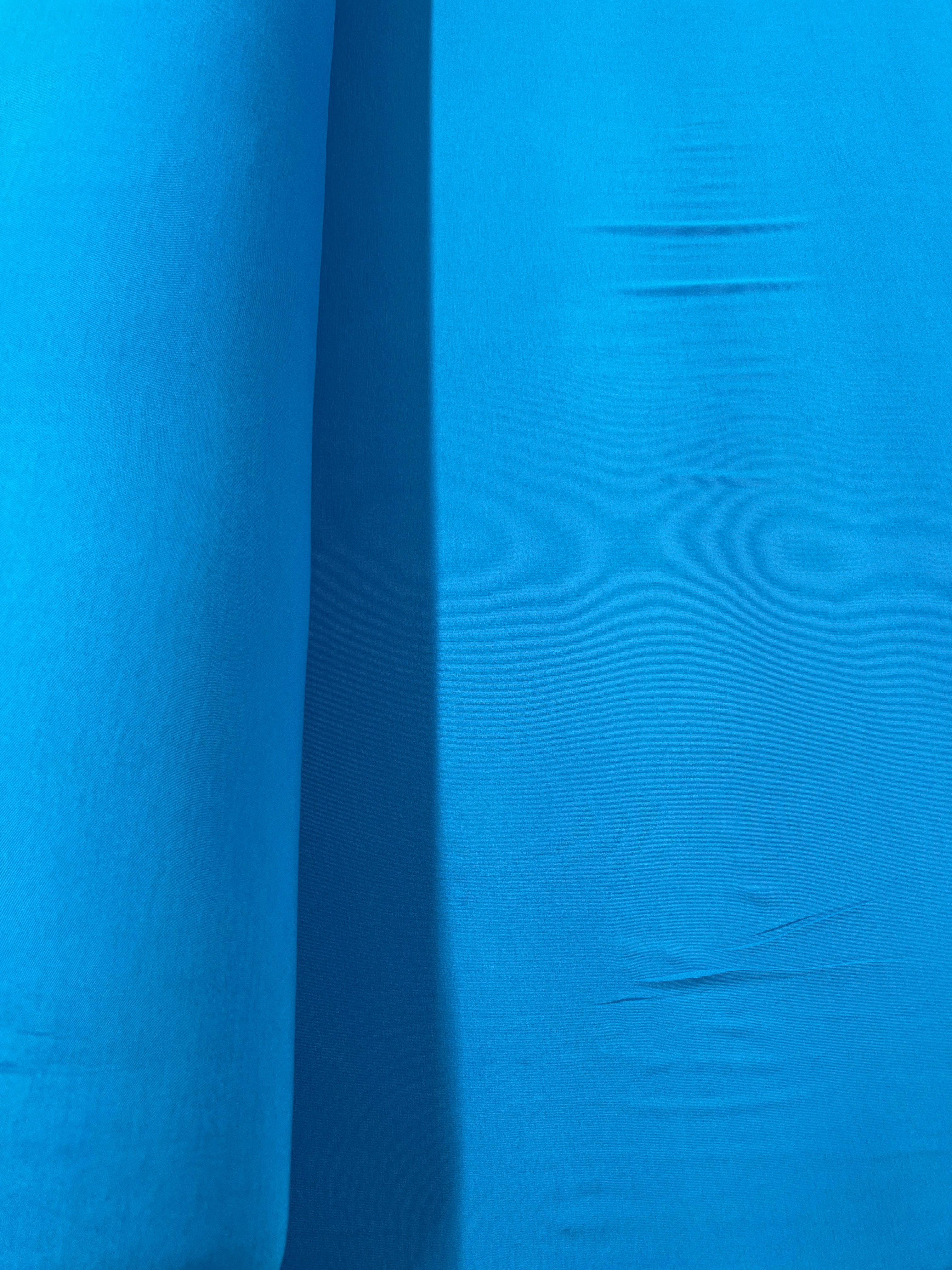 Turquoise Blue Viscose Fabric – Soft Draping Dress Material, 153cm Wide