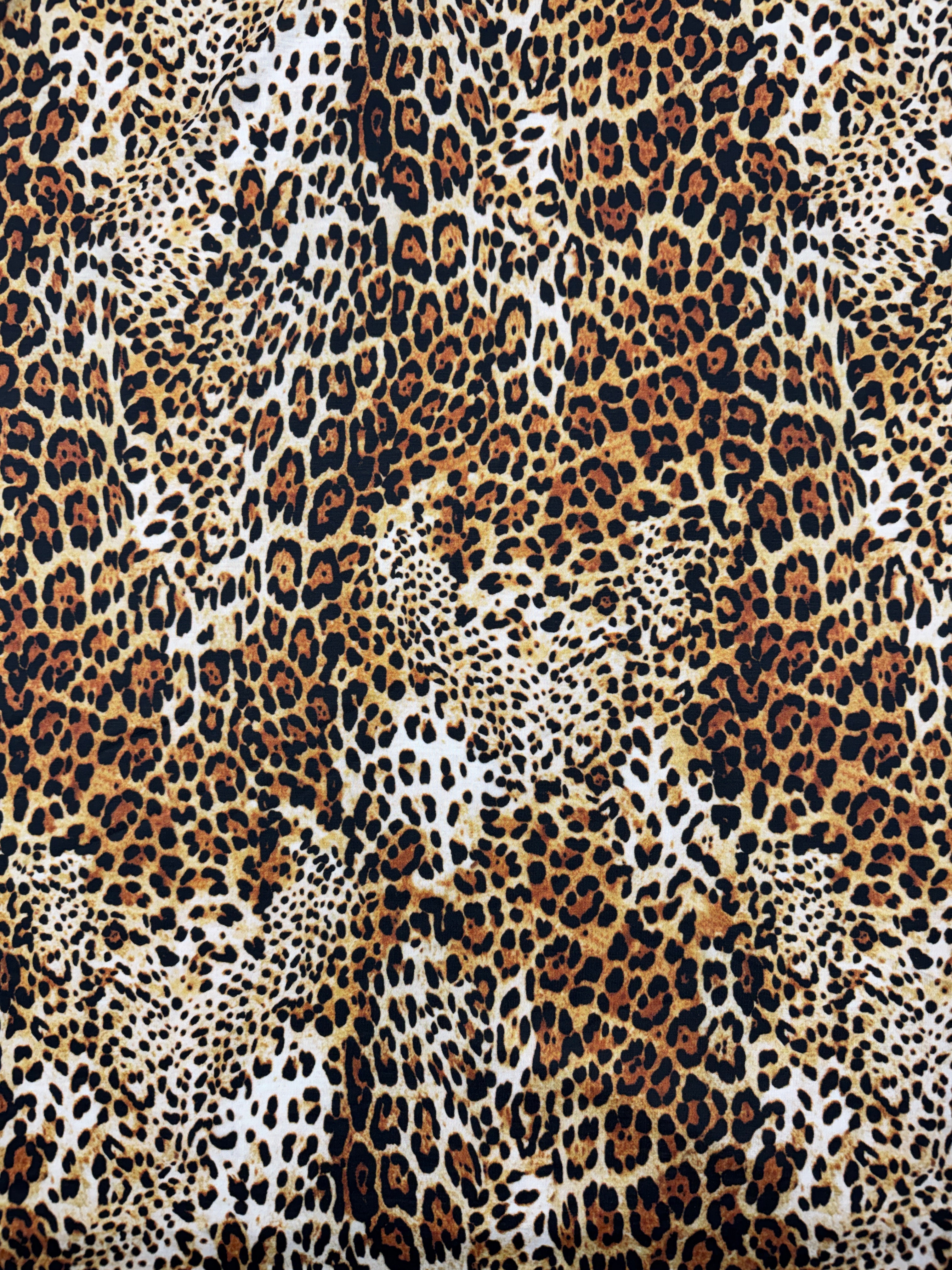 Leopard Print Jersey Fabric – Spun Polyester Stretch, 150cm Wide Animal Print