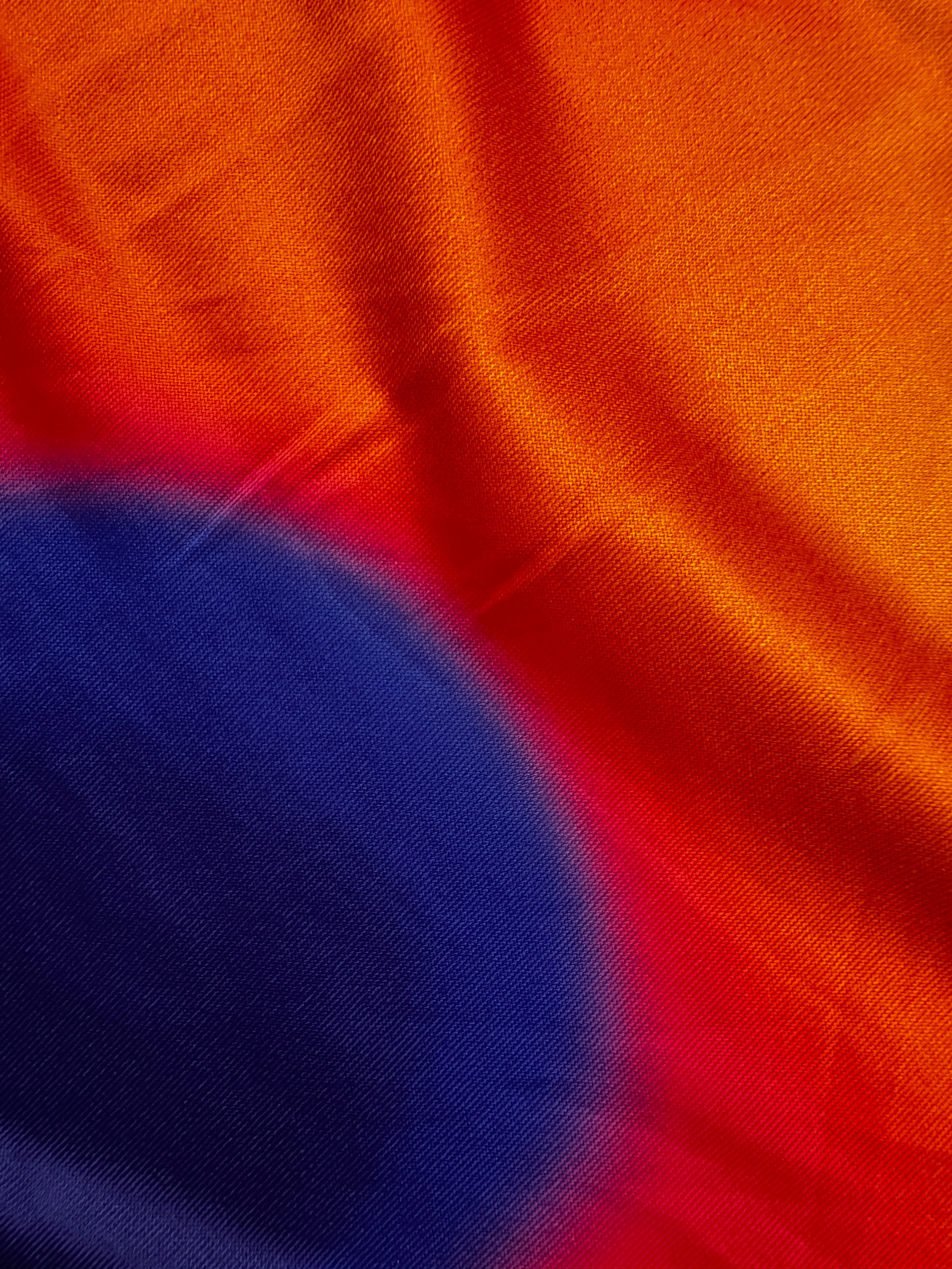 Abstract Neon Slinky Fabric – Vibrant Orange, Blue & Pink Fluid Stretch Textile