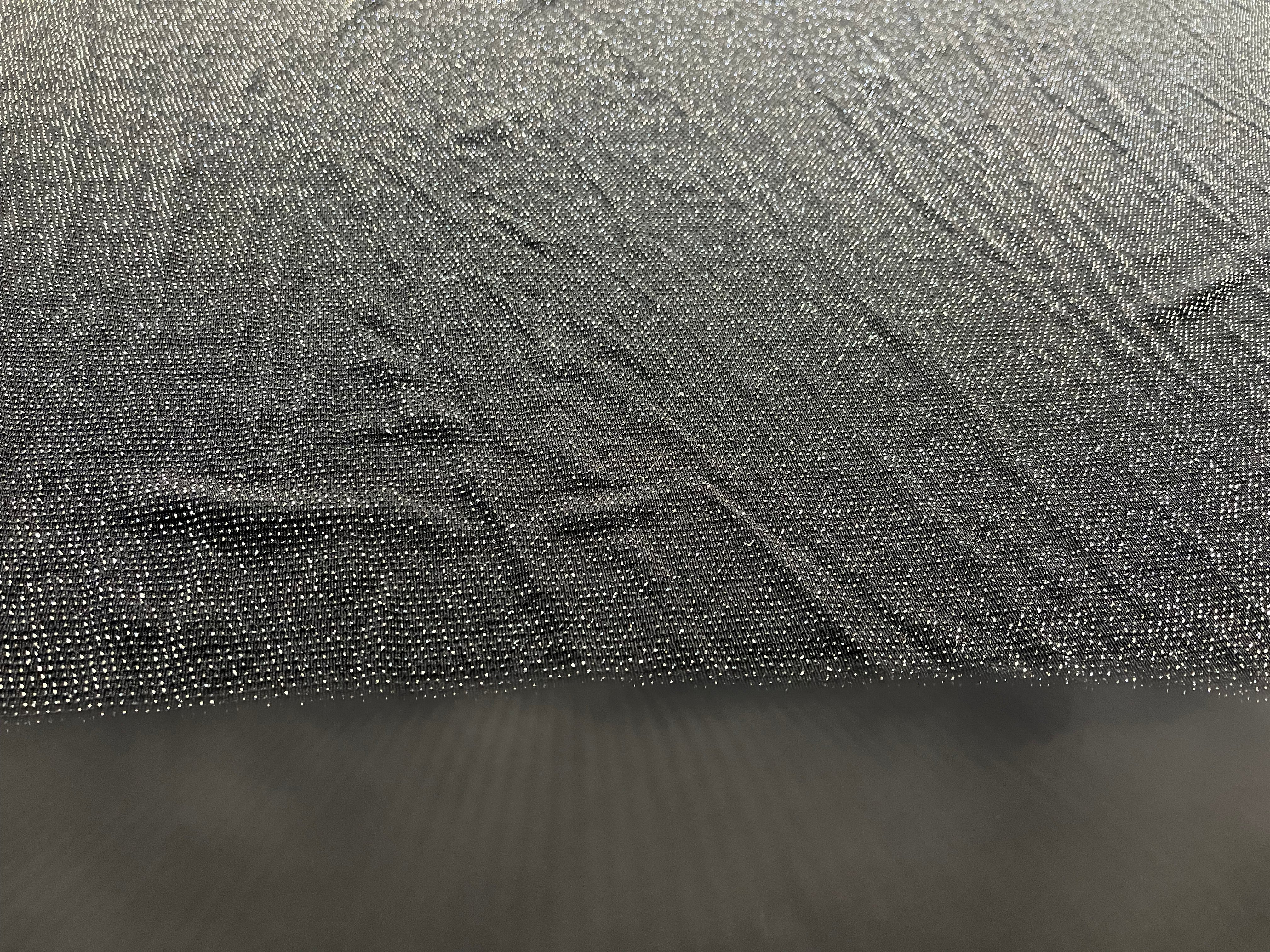 Black Glitter Lurex Fabric – Sparkle Stretch Lurex Material for Dresses, Dancewear & Performance Apparel 130cm Wide