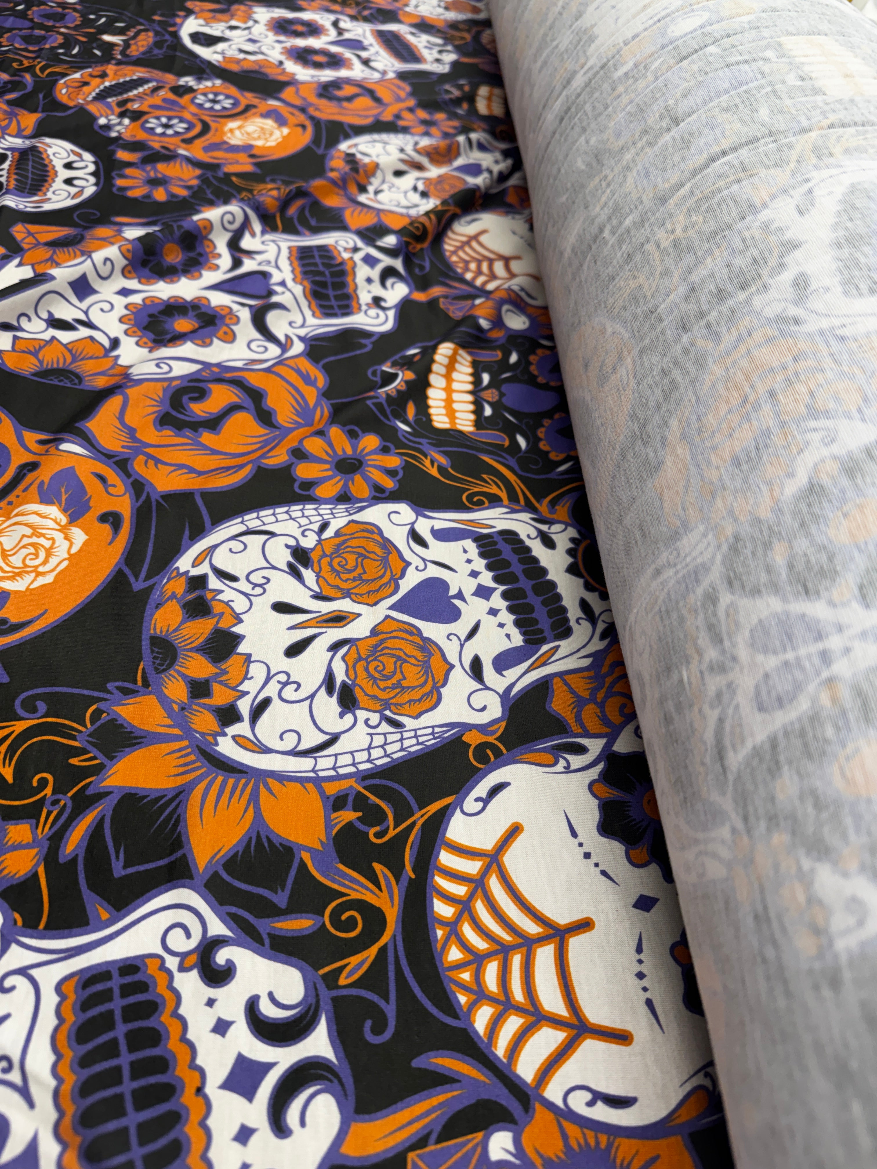 Creative sewing project using Day of the Dead fabric