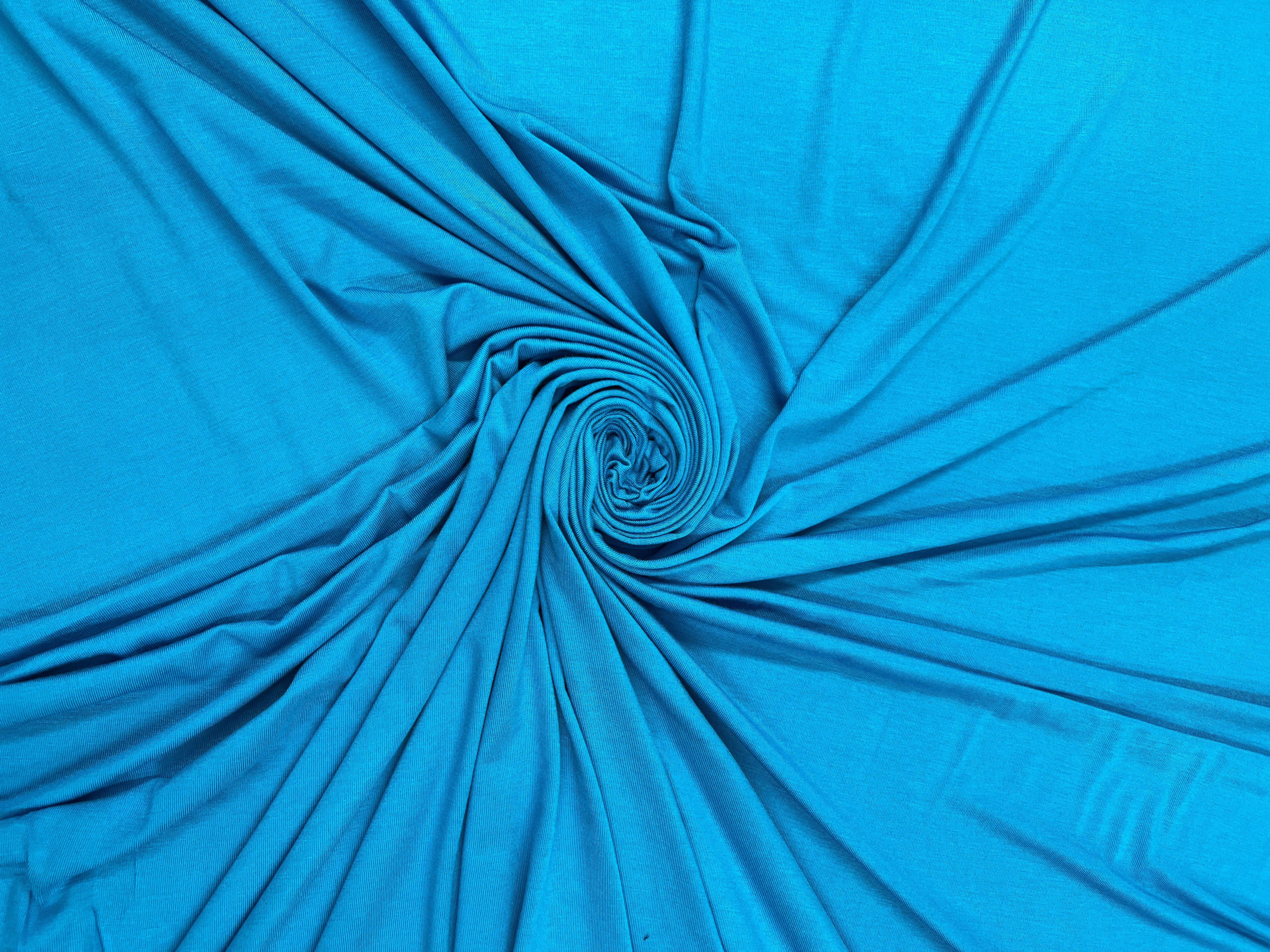 Turquoise Blue Viscose Fabric – Soft Draping Dress Material, 153cm Wide
