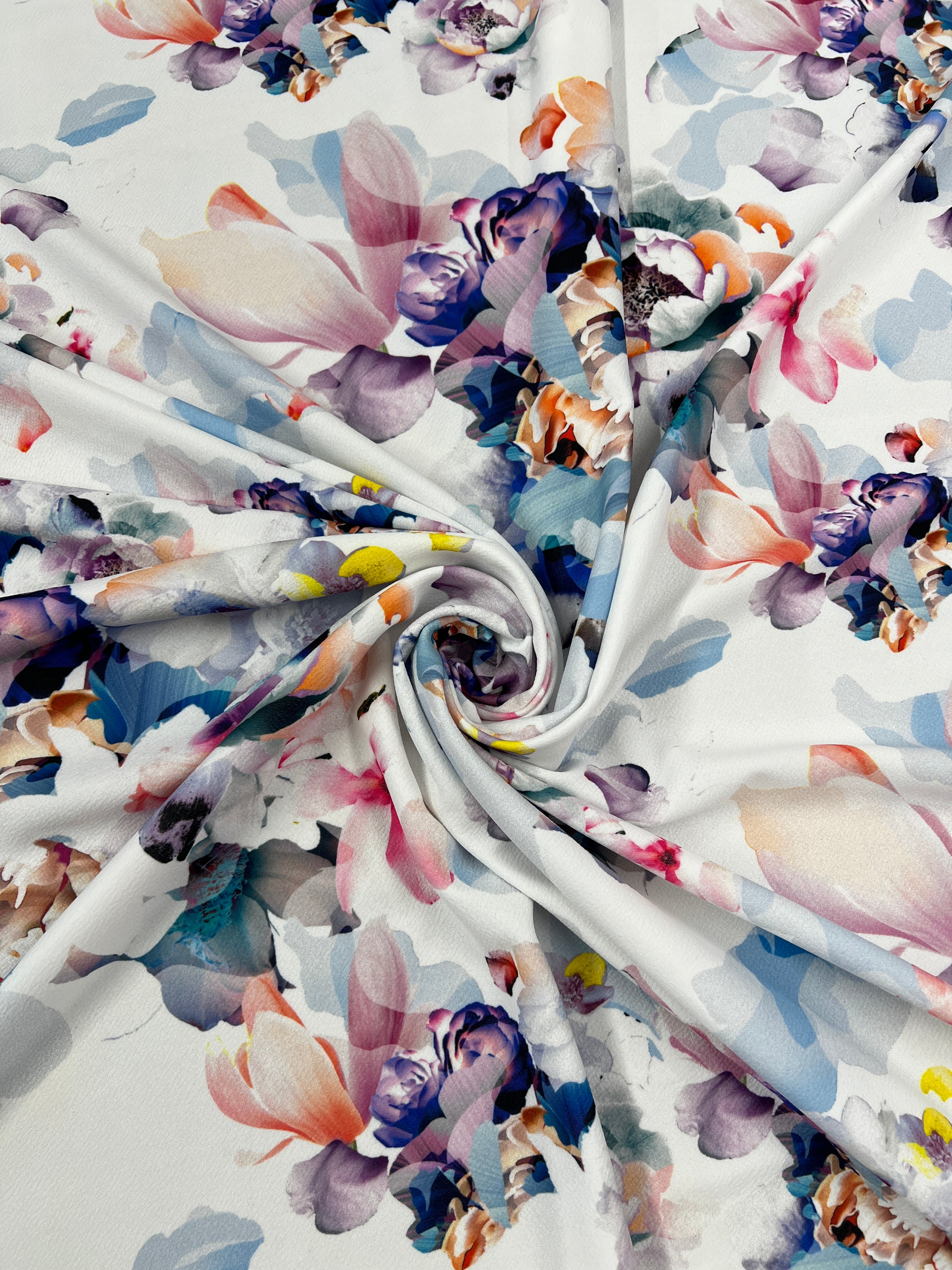 Multicolour Floral Stretch Knit Liverpool Fabric Floral Print