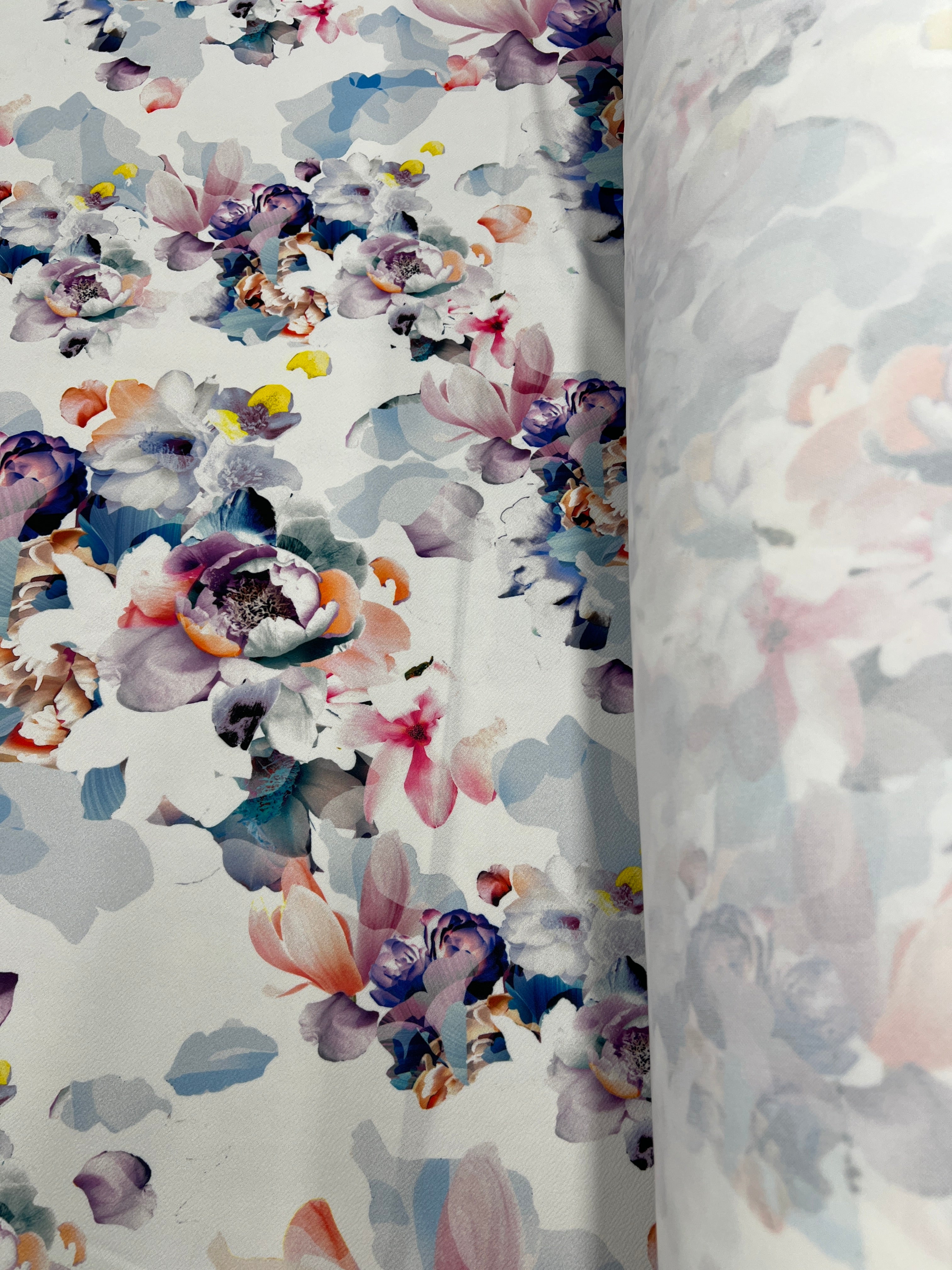 Multicolour Floral Stretch Knit Liverpool Fabric Floral Print