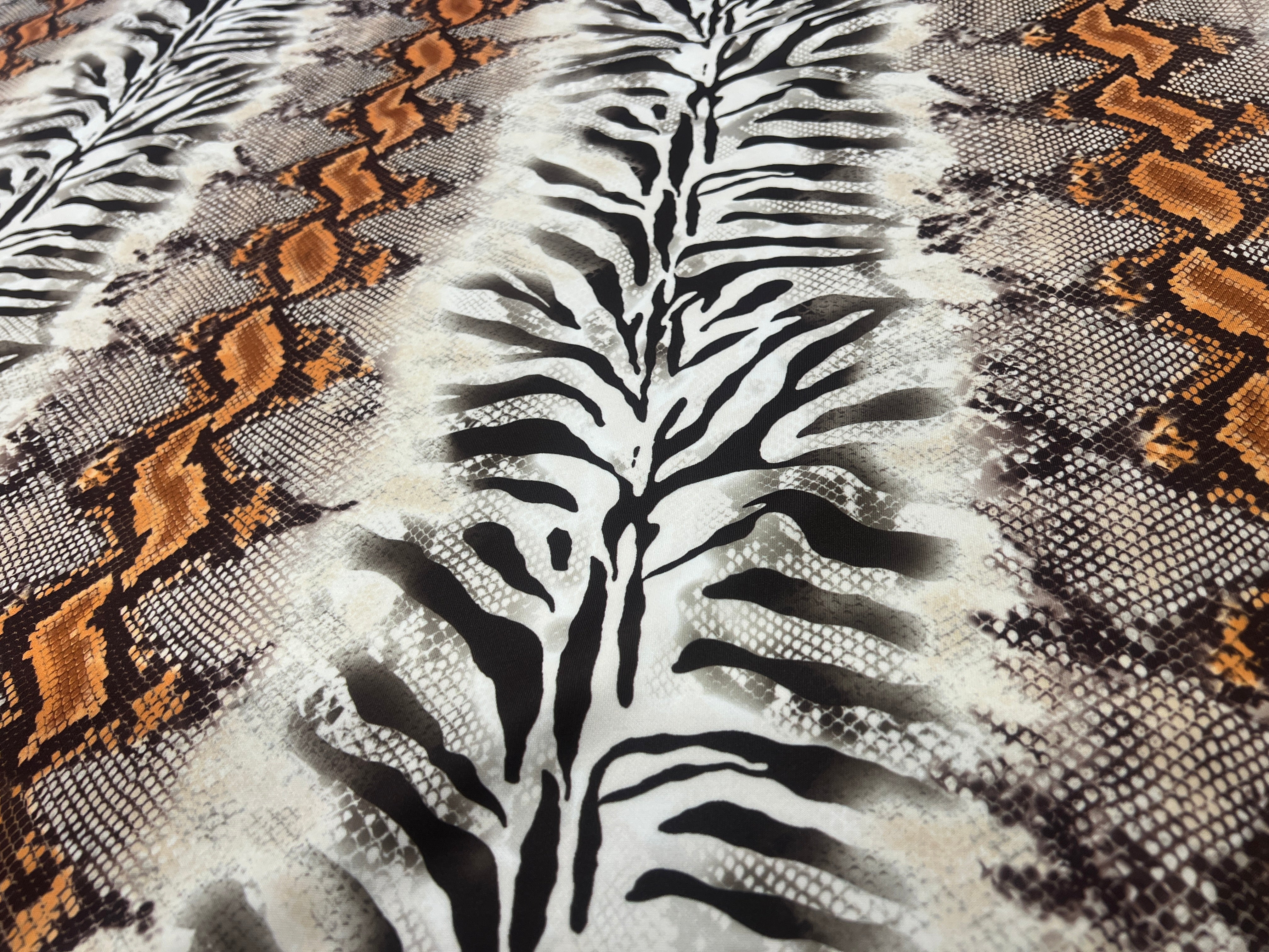 Zebra & Snakeskin Animal Print Scuba Crepe Fabric