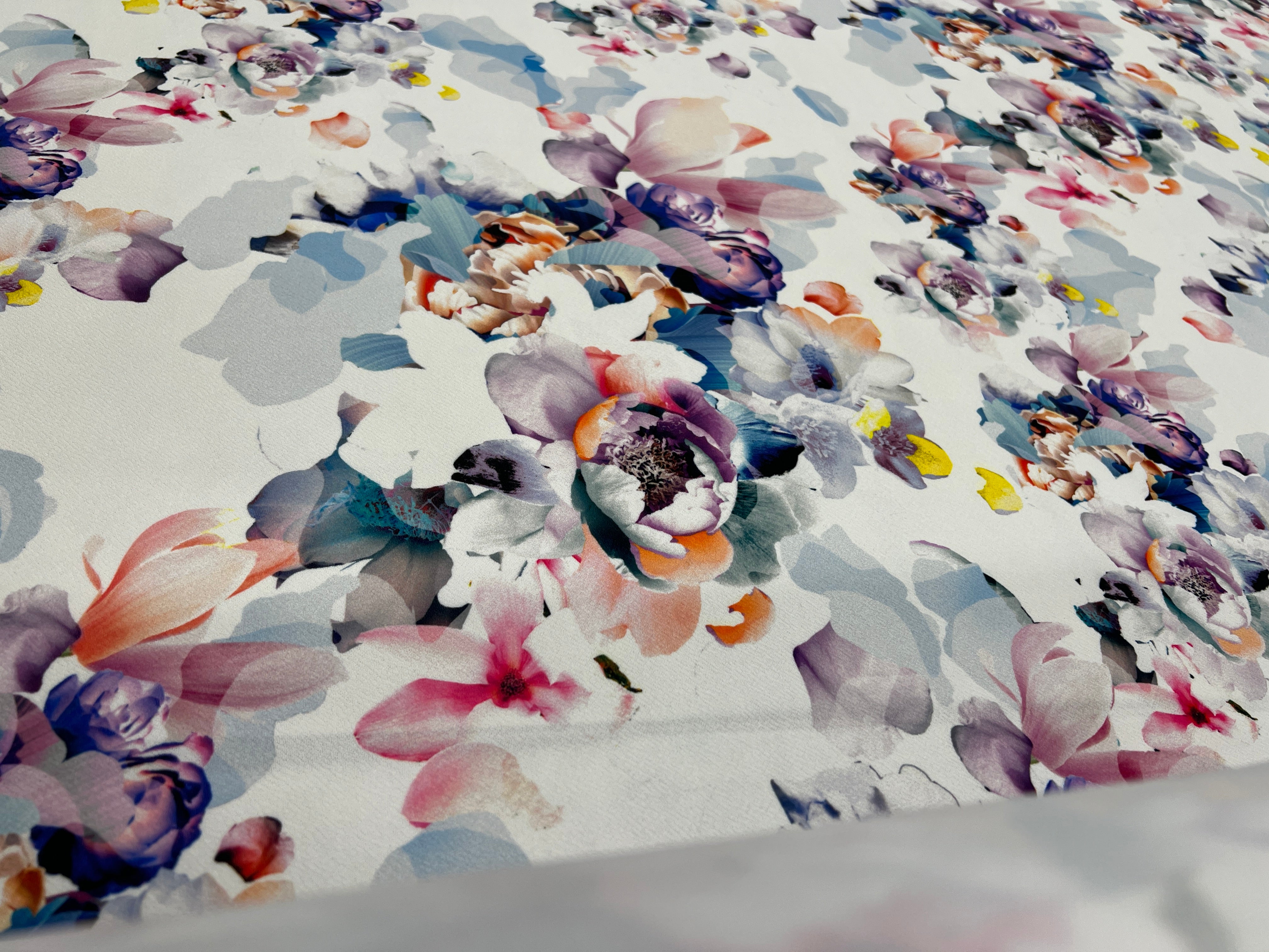 Multicolour Floral Stretch Knit Liverpool Fabric Floral Print