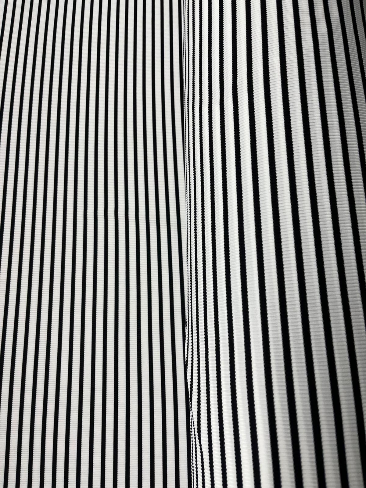 Black White Rib Knit Fabric 130cm Stretch Striped Material for Sewing