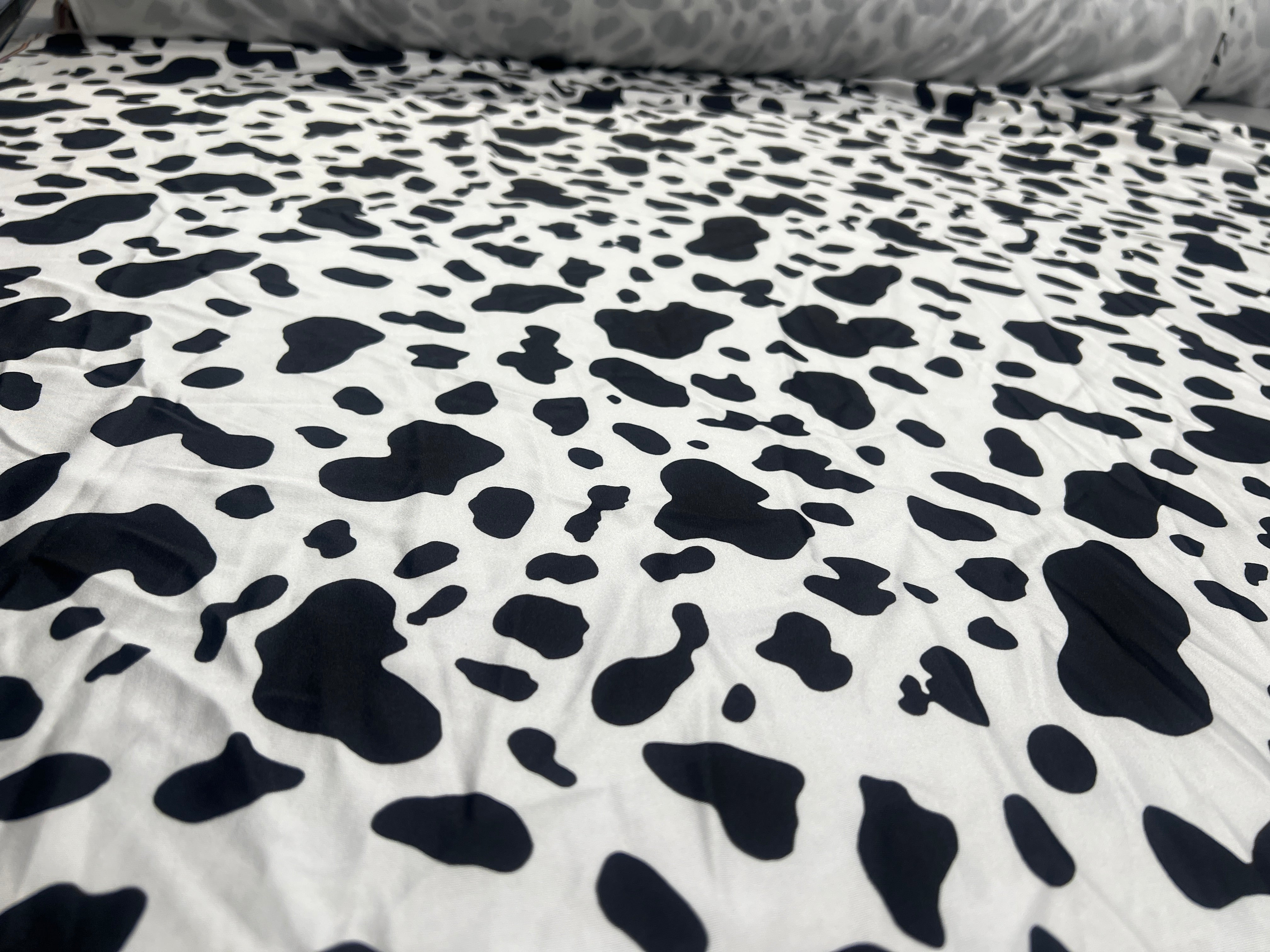 Black & White Cow Print Disco Fabric