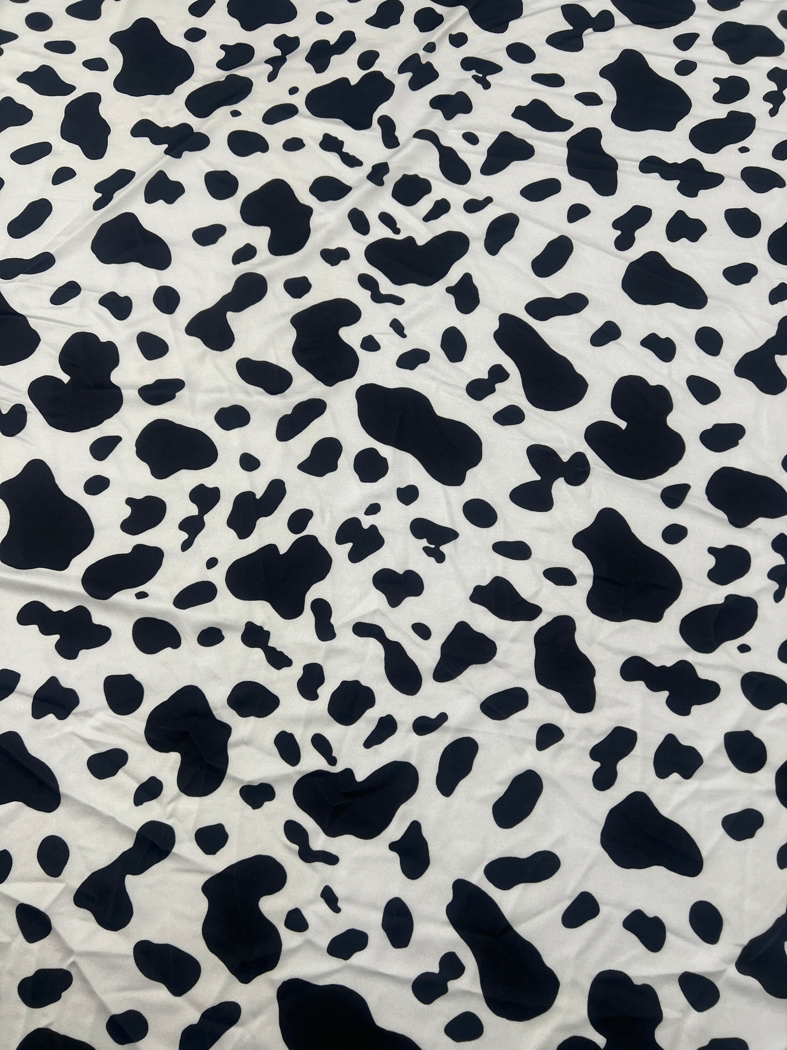 Black & White Cow Print Disco Fabric