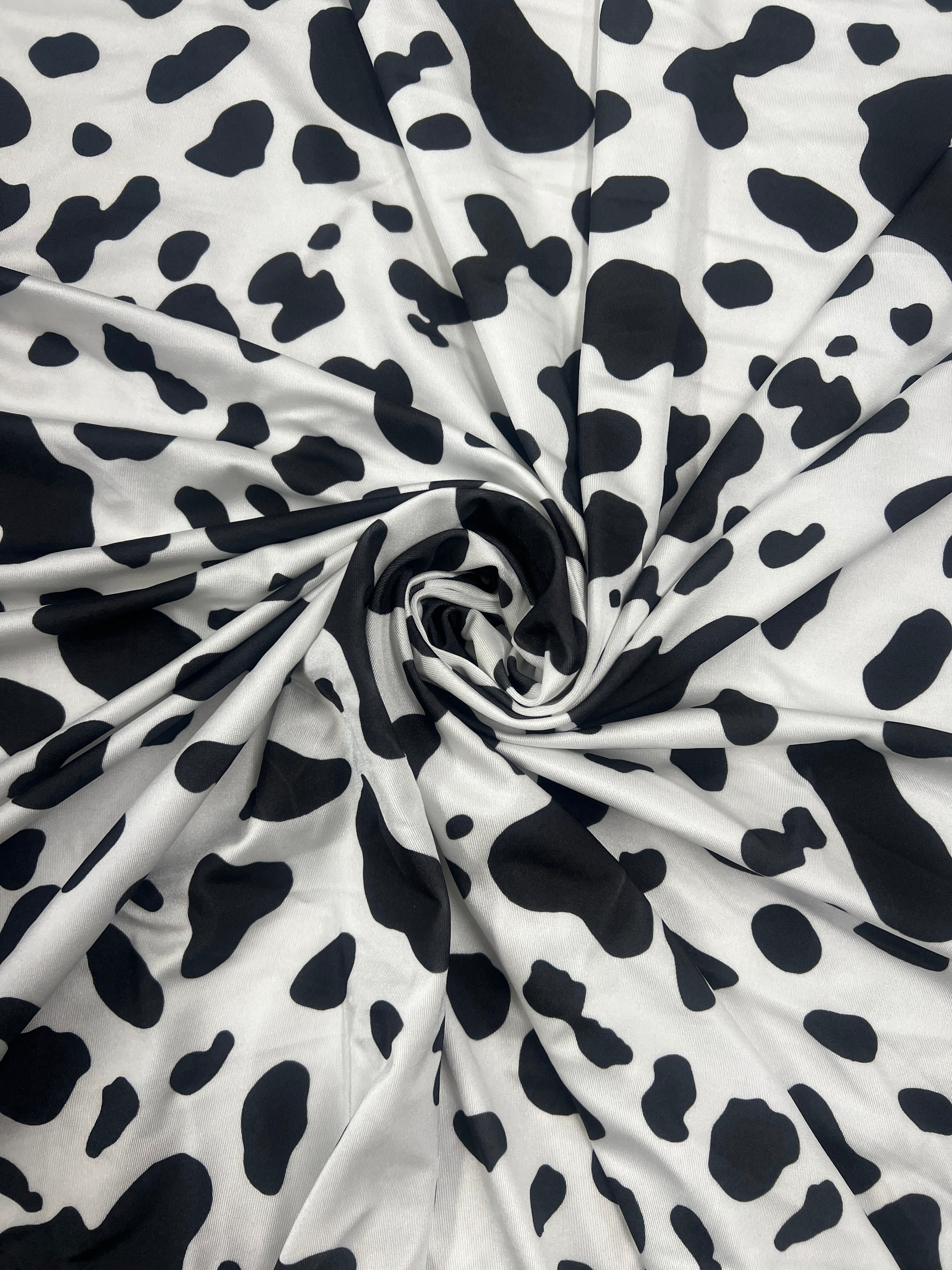 Black & White Cow Print Disco Fabric