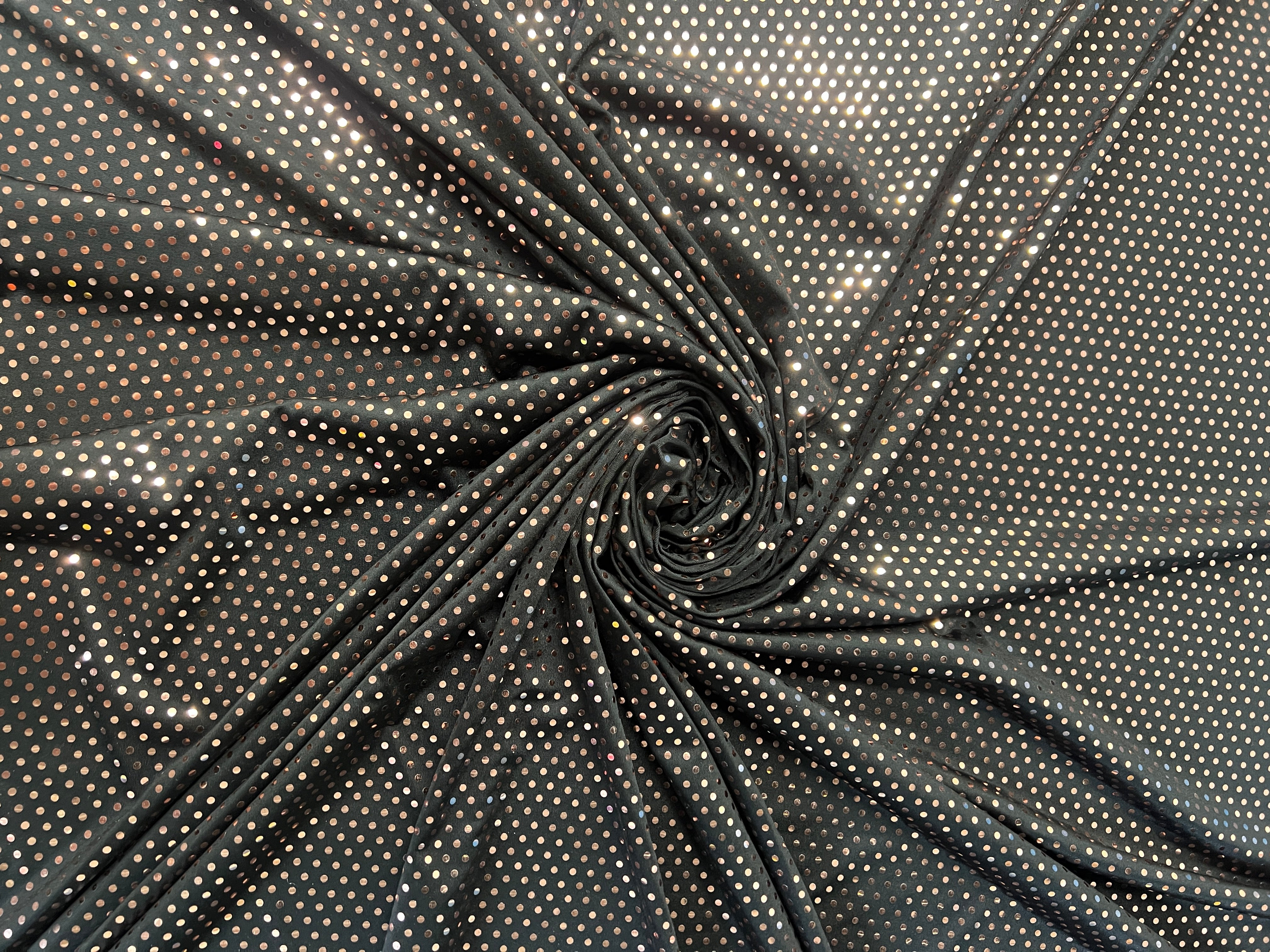 Black Bronze Sequin Stretch Knit Fabric