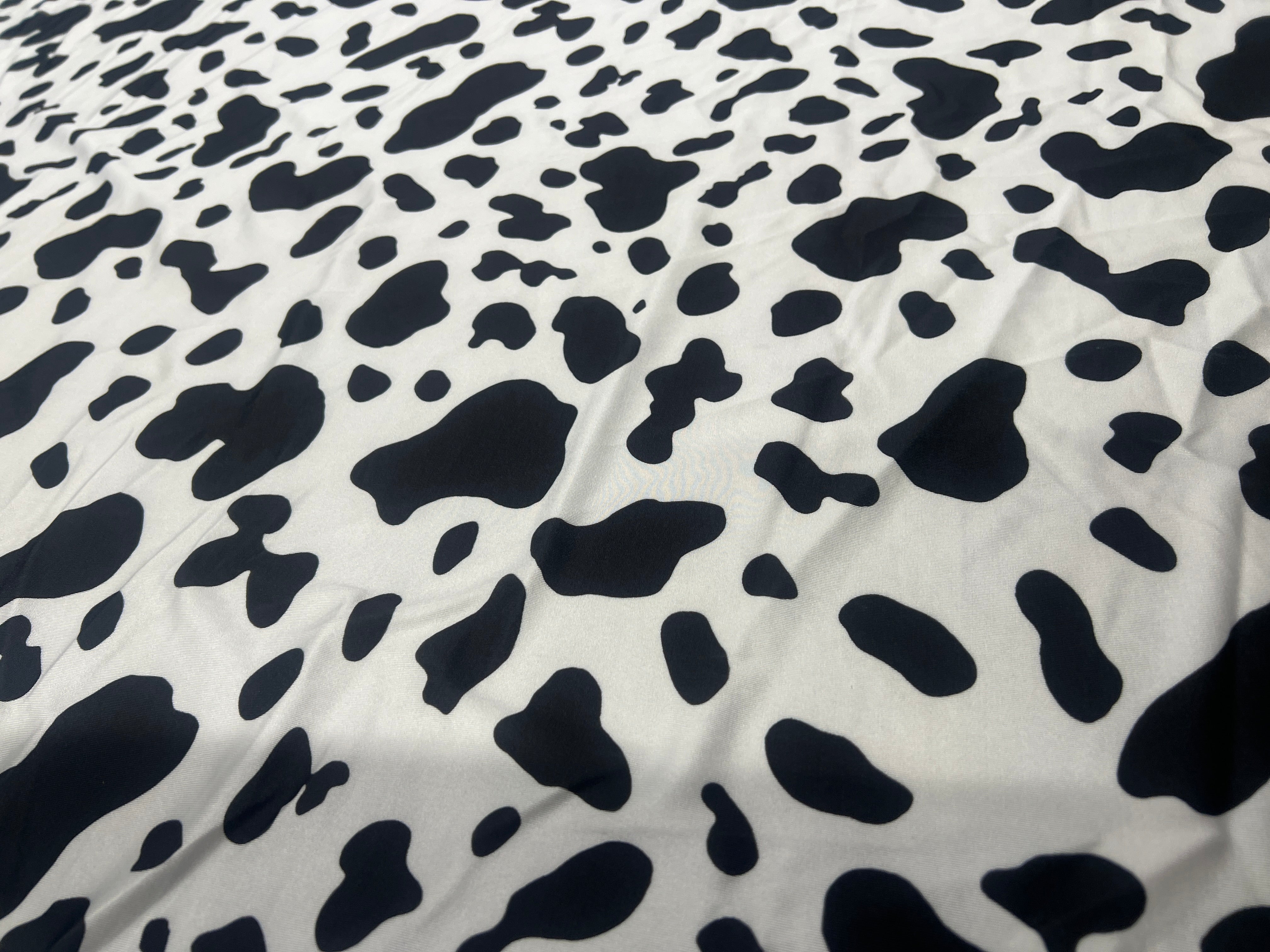 Black & White Cow Print Disco Fabric