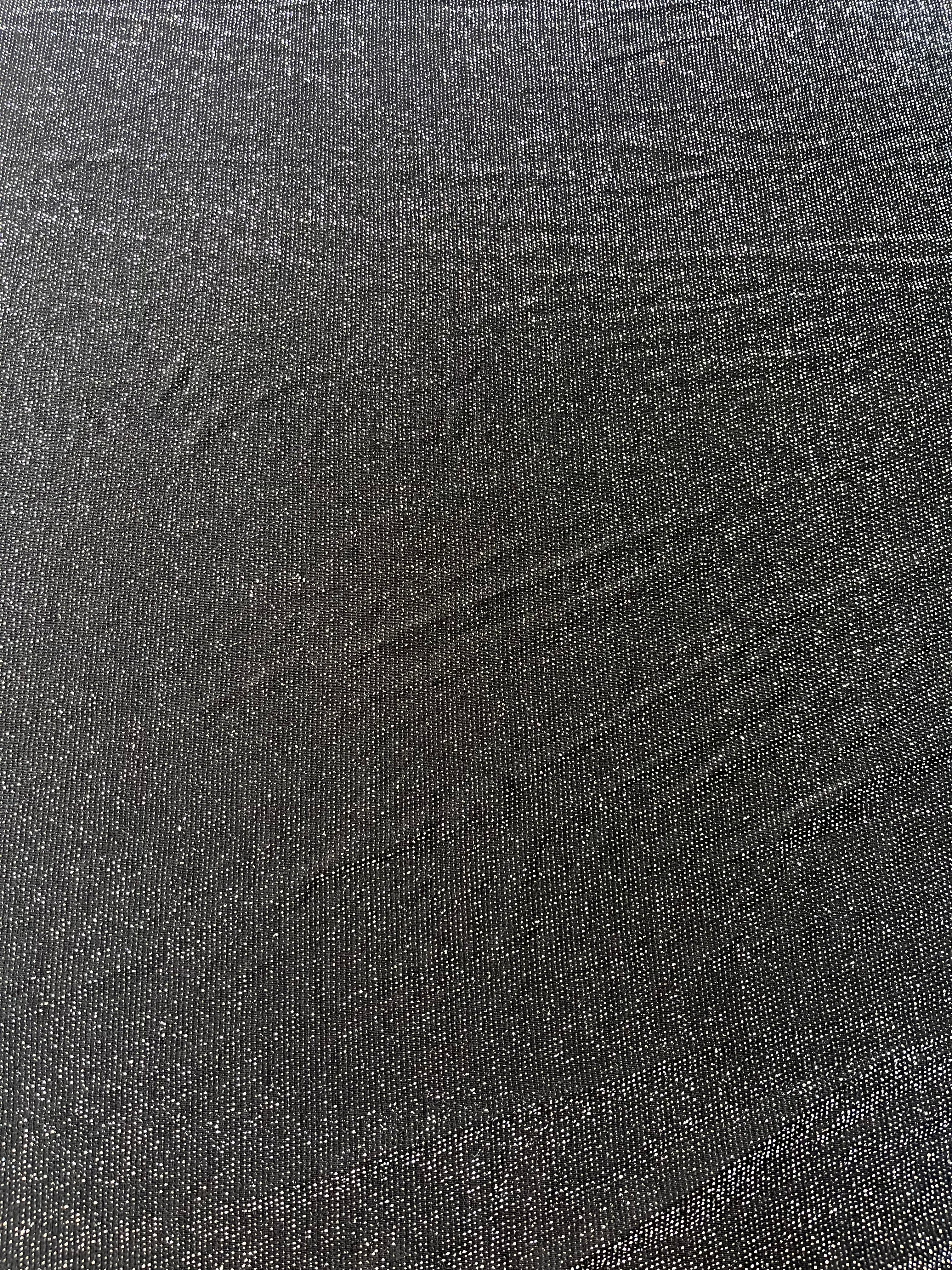 Black Glitter Lurex Fabric – Sparkle Stretch Lurex Material for Dresses, Dancewear & Performance Apparel 130cm Wide