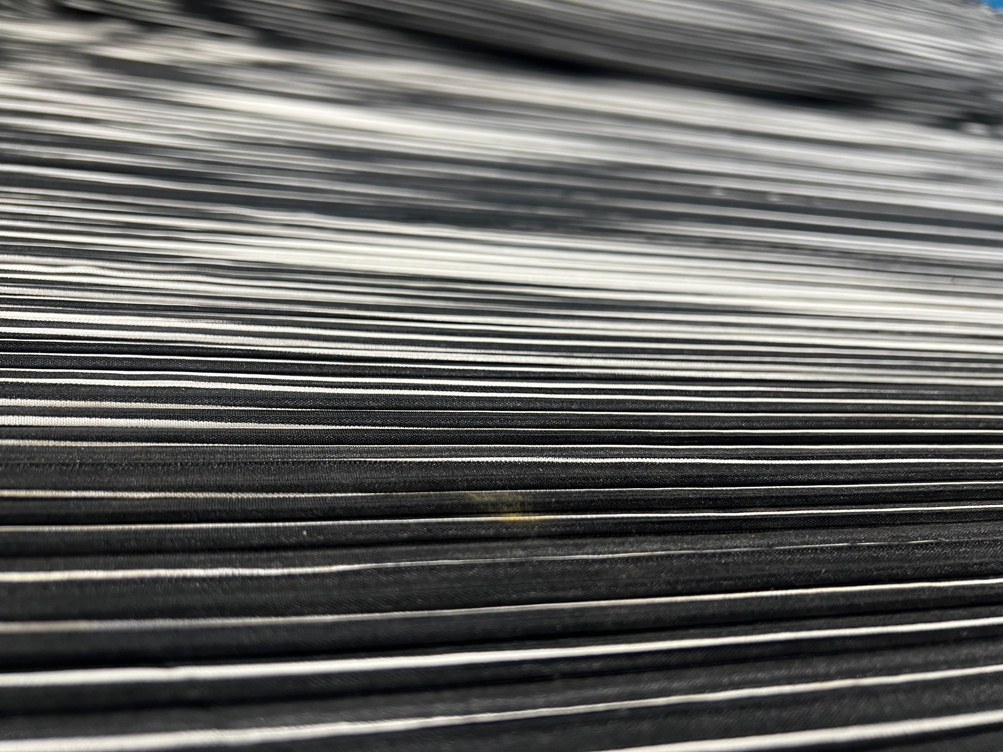 Black White Stripe Pleated Fabric Stretch Jersey Dressmaking Material