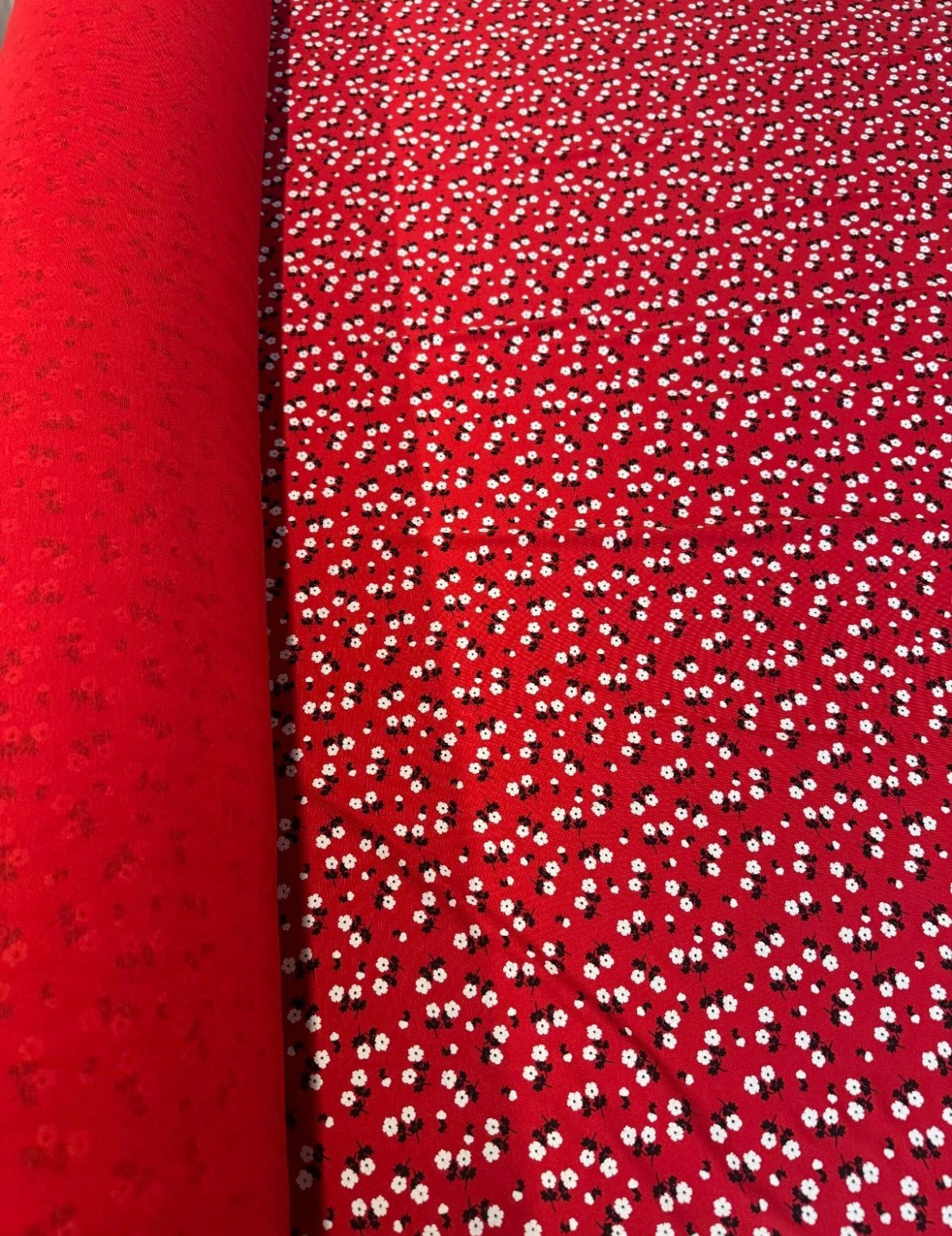 Red fabric with a subtle pattern
