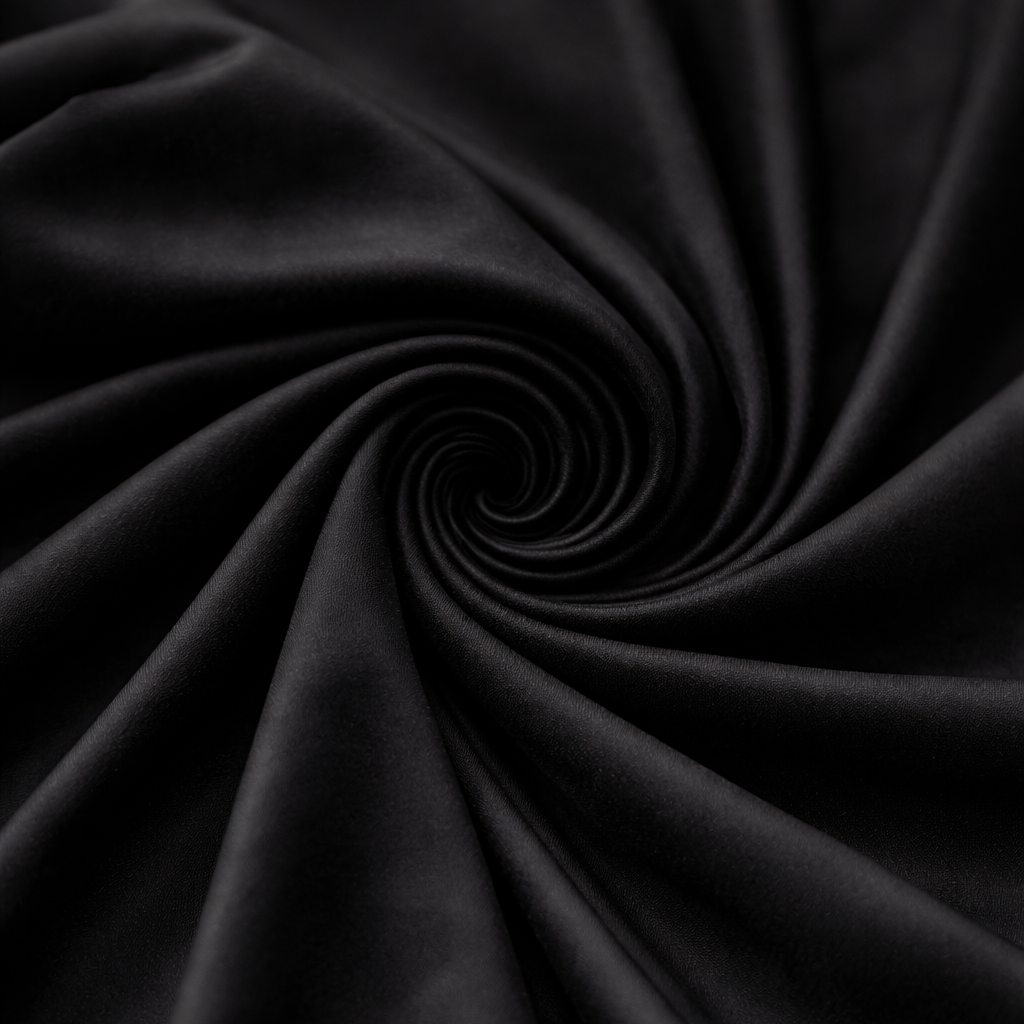 Close-up of black fabric with a swirling pattern