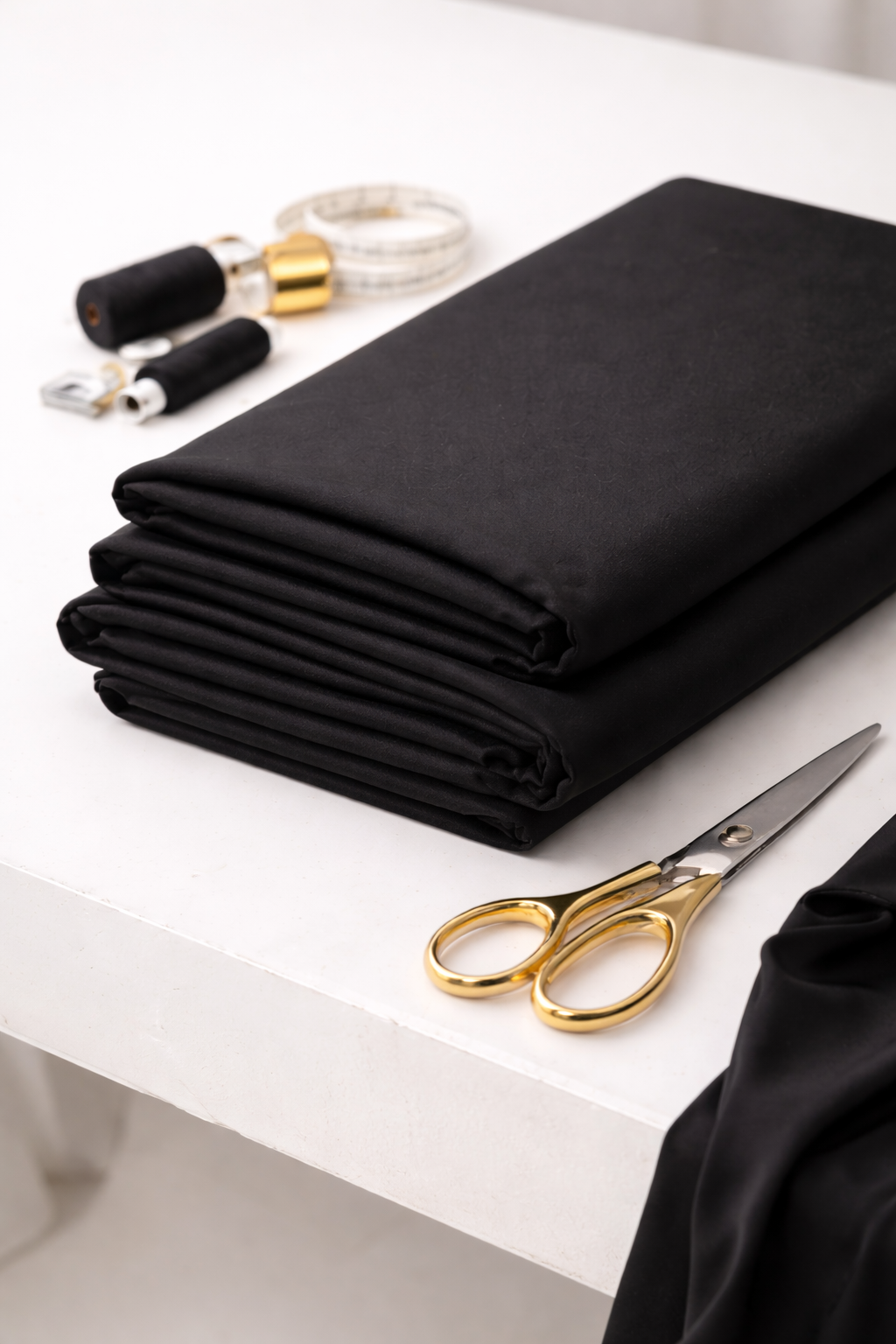 Premium Black Viscose Elastane Fabric – 150cm Wide Super Soft Stretch Jersey (1m, 3m & 5m Lengths)
