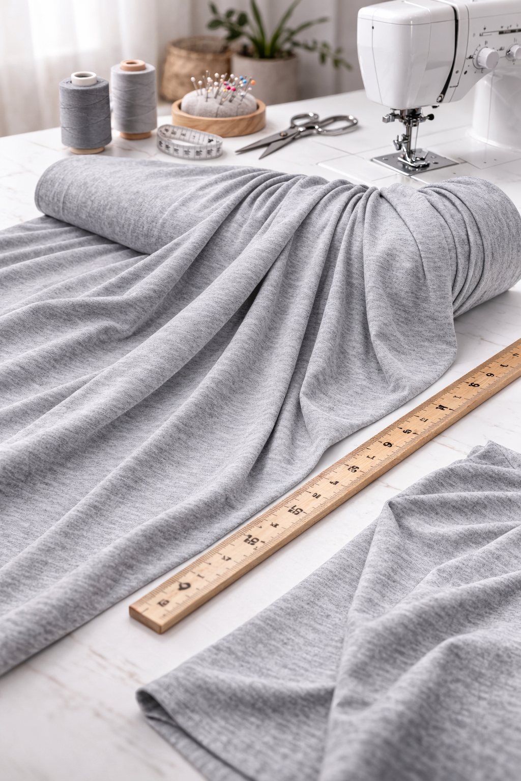 Premium Grey Marl Viscose Elastane Fabric – 150cm Wide Super Soft Stretch Jersey (1m, 3m & 5m Lengths)