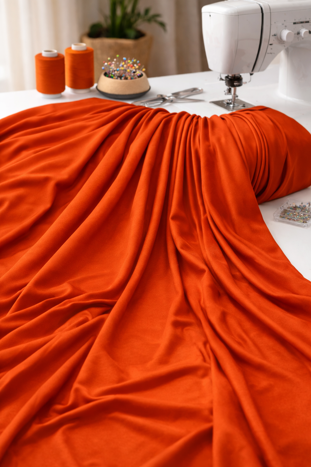 Burnt Orange Viscose Elastane Fabric – 150cm Wide Super Soft Stretch Jersey (1m, 3m & 5m Lengths)
