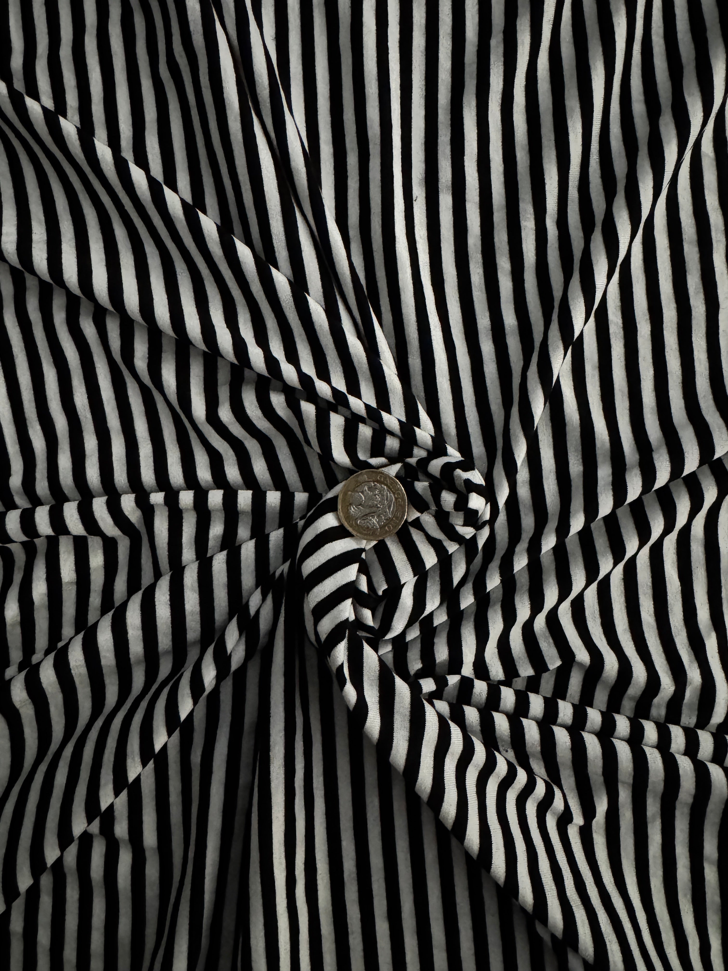 Black & White 50mm Stripe Stretch Knit Fabric – 2 Way Stretch Jersey, 152cm Wide Dress Fabric