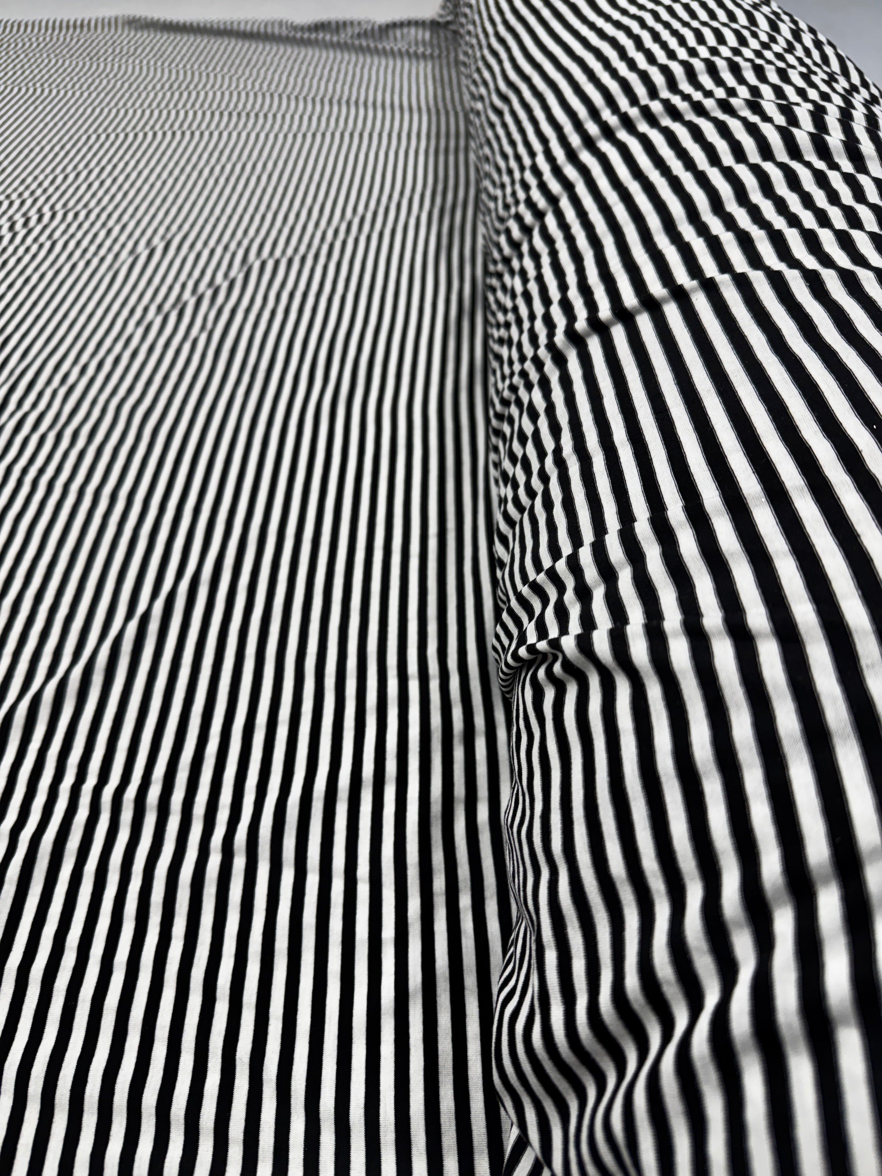Black & White 50mm Stripe Stretch Knit Fabric – 2 Way Stretch Jersey, 152cm Wide Dress Fabric