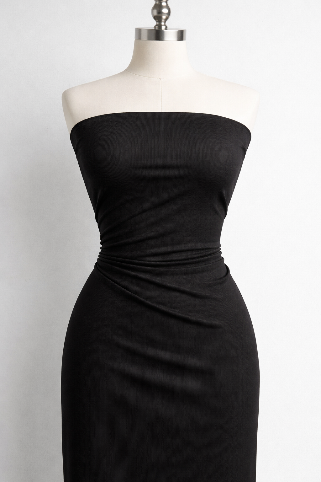 Black Bengaline Stretch Fabric – Heavyweight Structured Dress Fabric, 240gsm 150cm Wide Viscose Nylon Blend