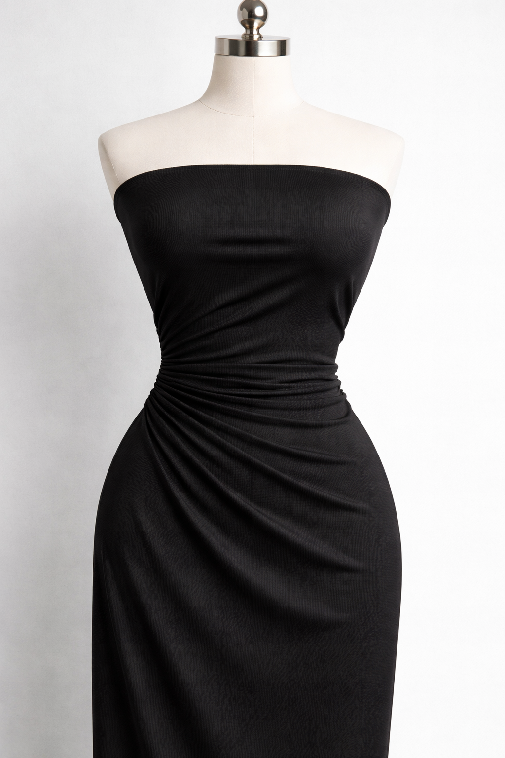 Black Bengaline Stretch Fabric – Heavyweight Structured Dress Fabric, 240gsm 150cm Wide Viscose Nylon Blend
