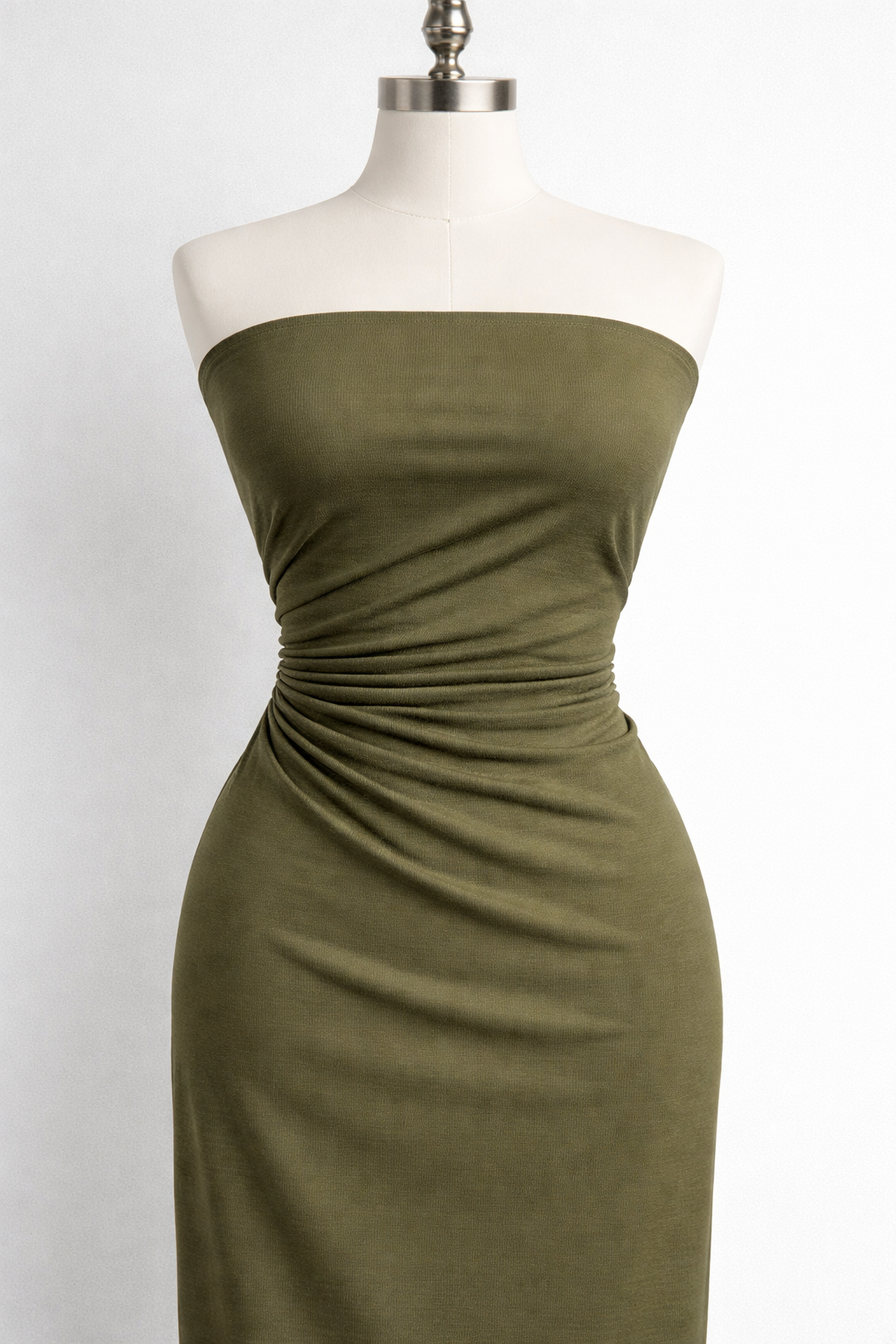 Khaki Bengaline Stretch Fabric – Structured Dress & Trouser Fabric, 240gsm 150cm Wide Viscose Blend