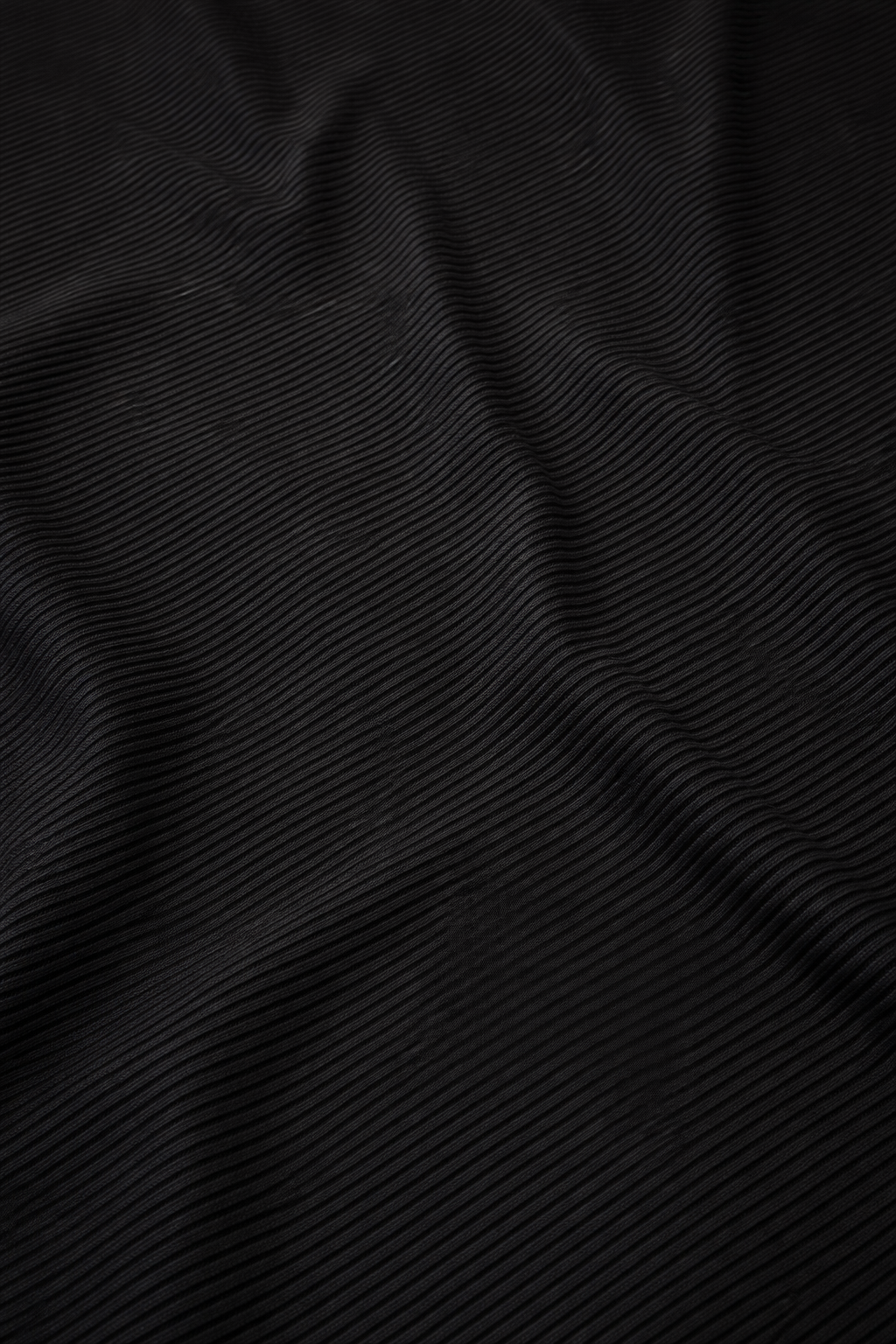 Black 2x2 Rib Fabric – Polyester Elastane Stretch Rib Knit, 4 Way Stretch, 140cm Wide