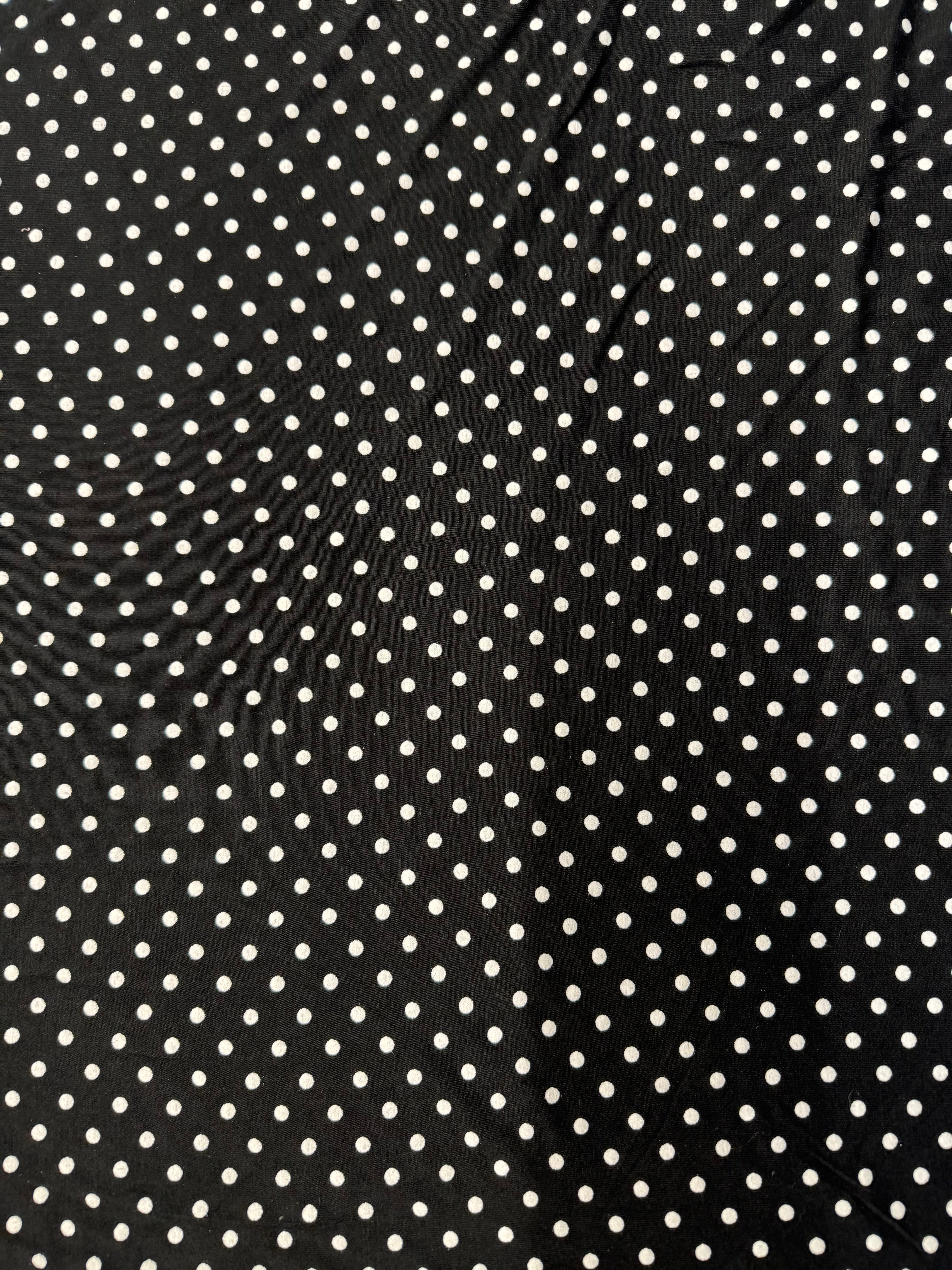 Black & White Polka Dot Viscose Elastane Jersey 147cm