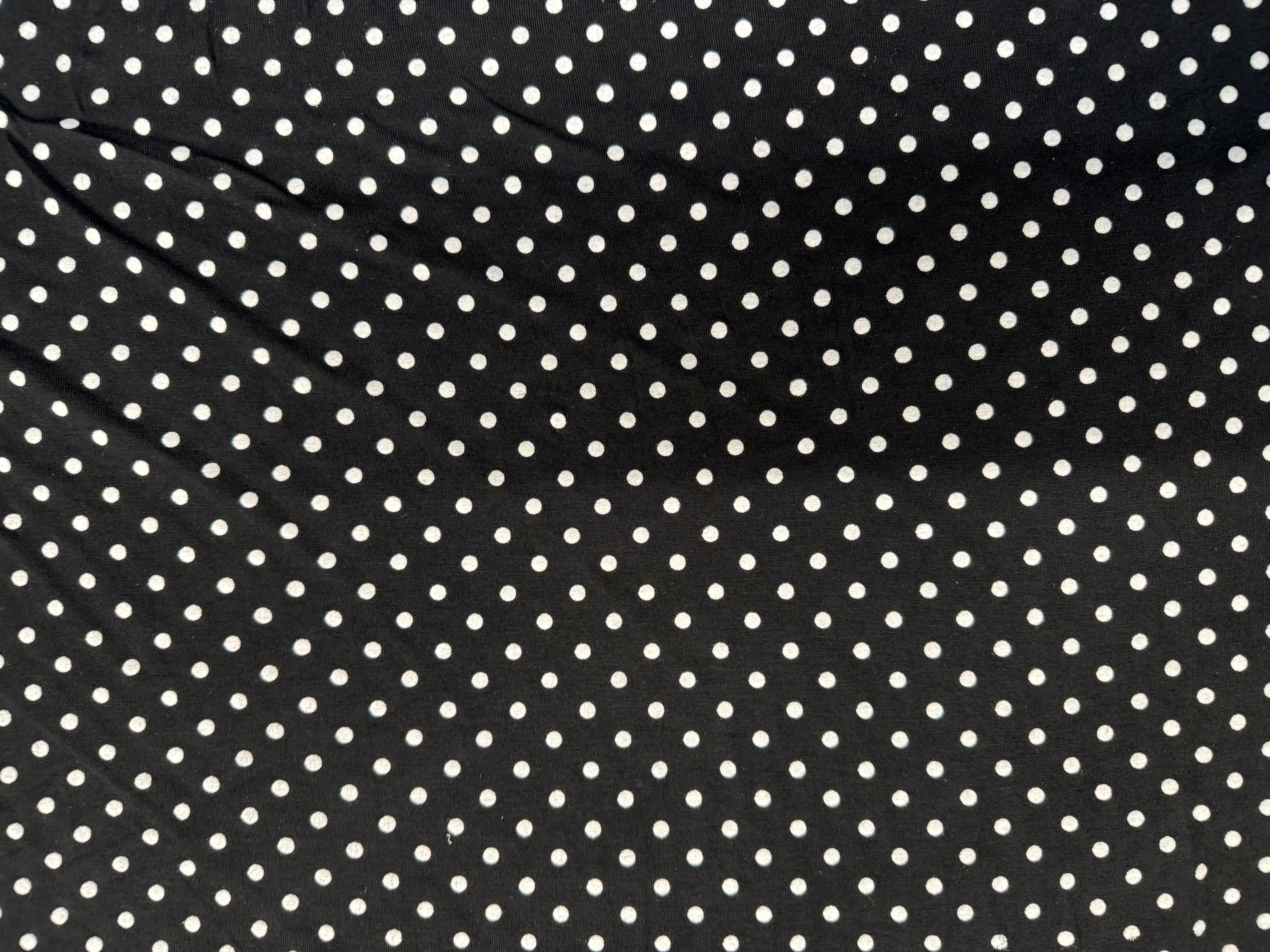 Black & White Polka Dot Viscose Elastane Jersey 147cm