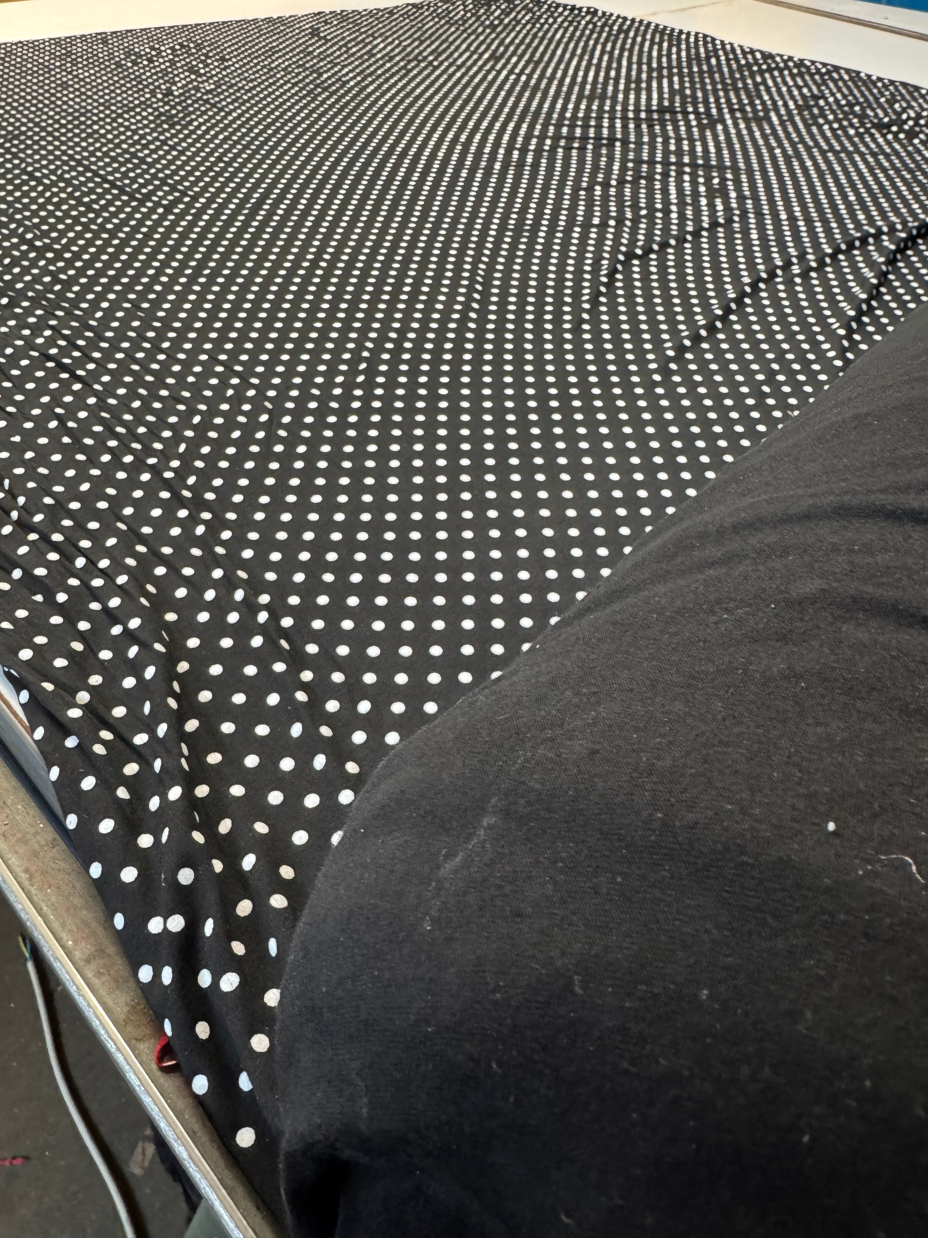 Black & White Polka Dot Viscose Elastane Jersey 147cm