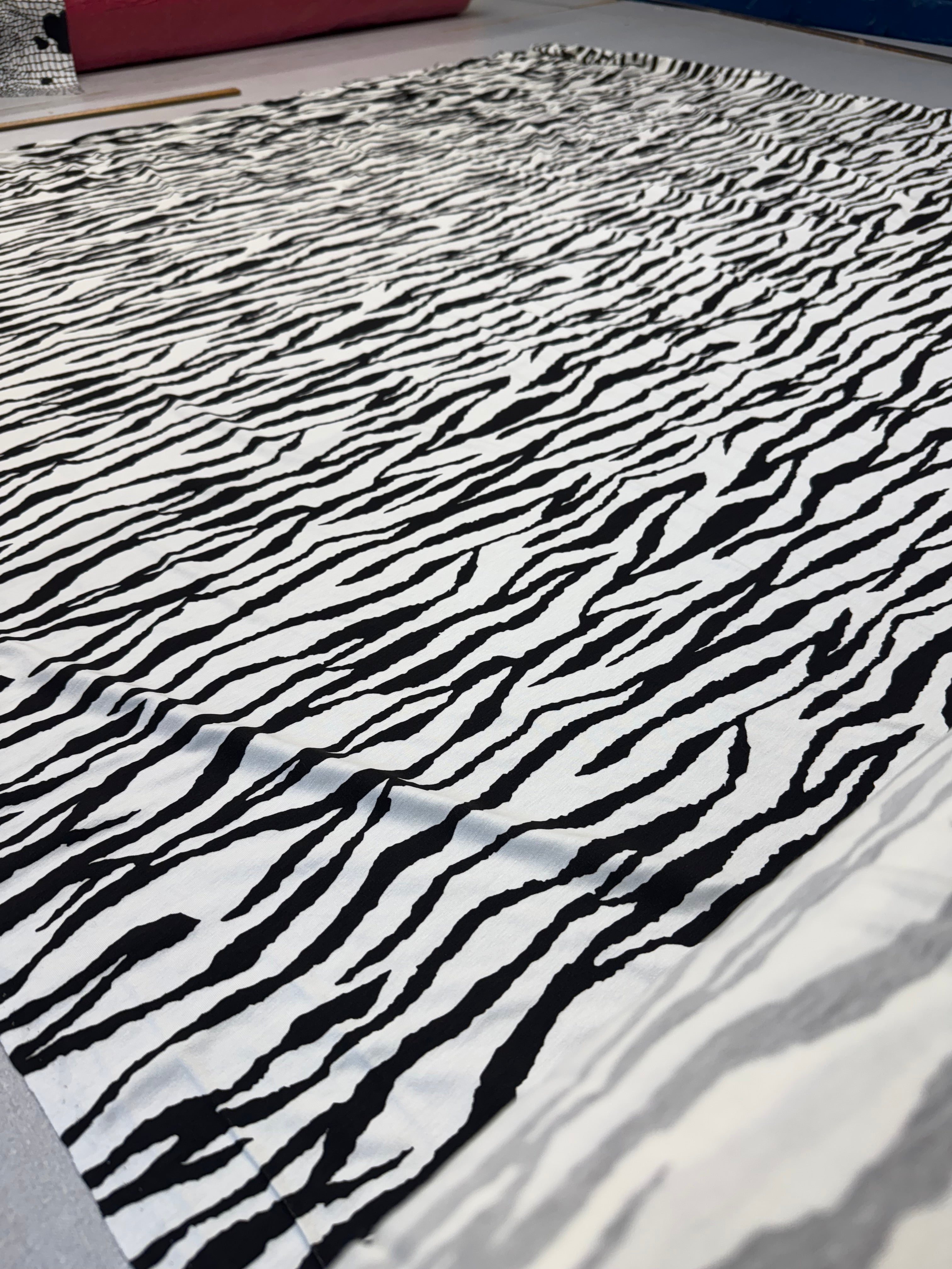Black & White Zebra Print Stretch Jersey Dressmaking Fabric 160CM