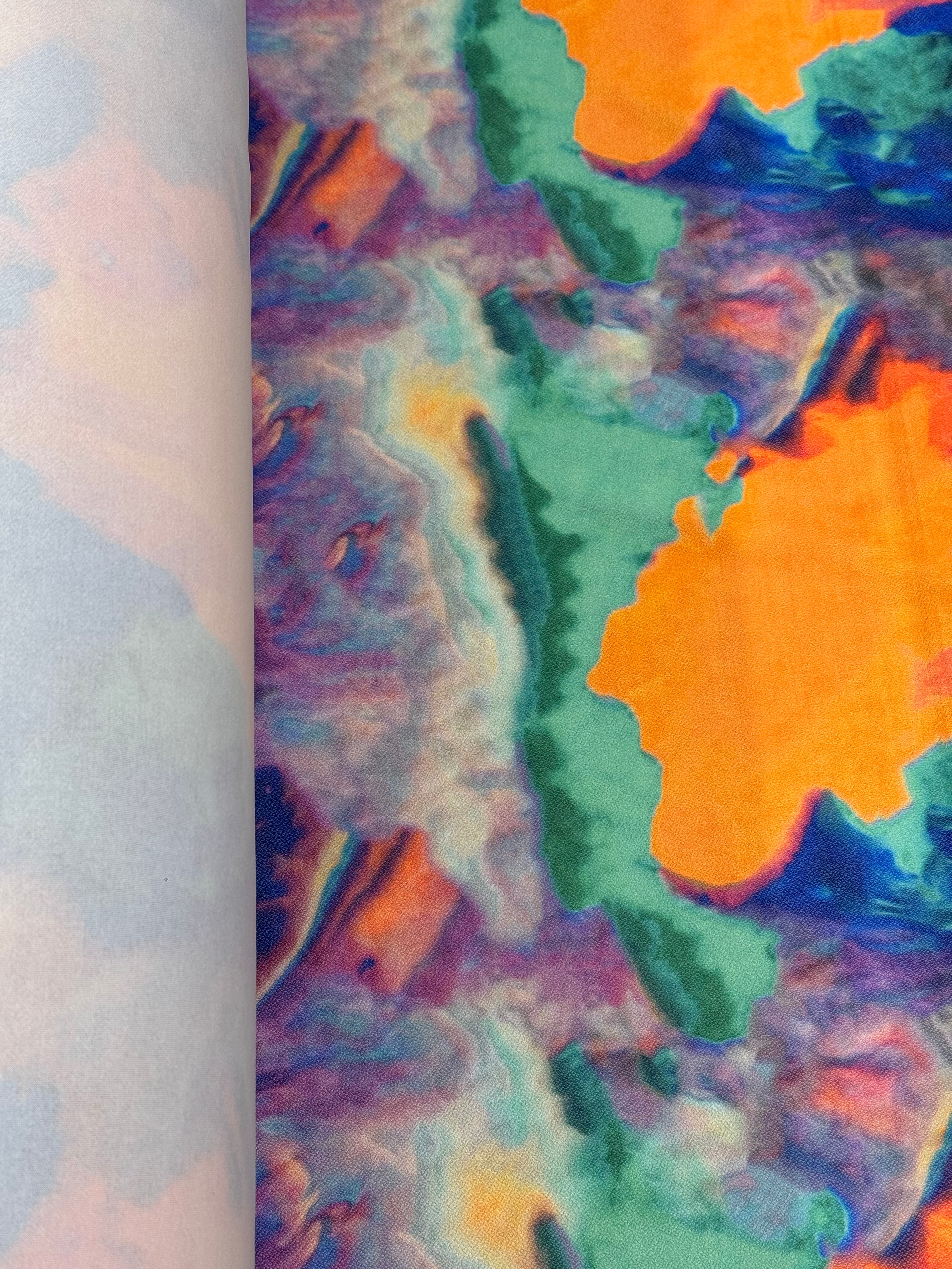 Vibrant Abstract Cosmic Stretch Jersey Fabric - Dressmaking by Metre 148cm