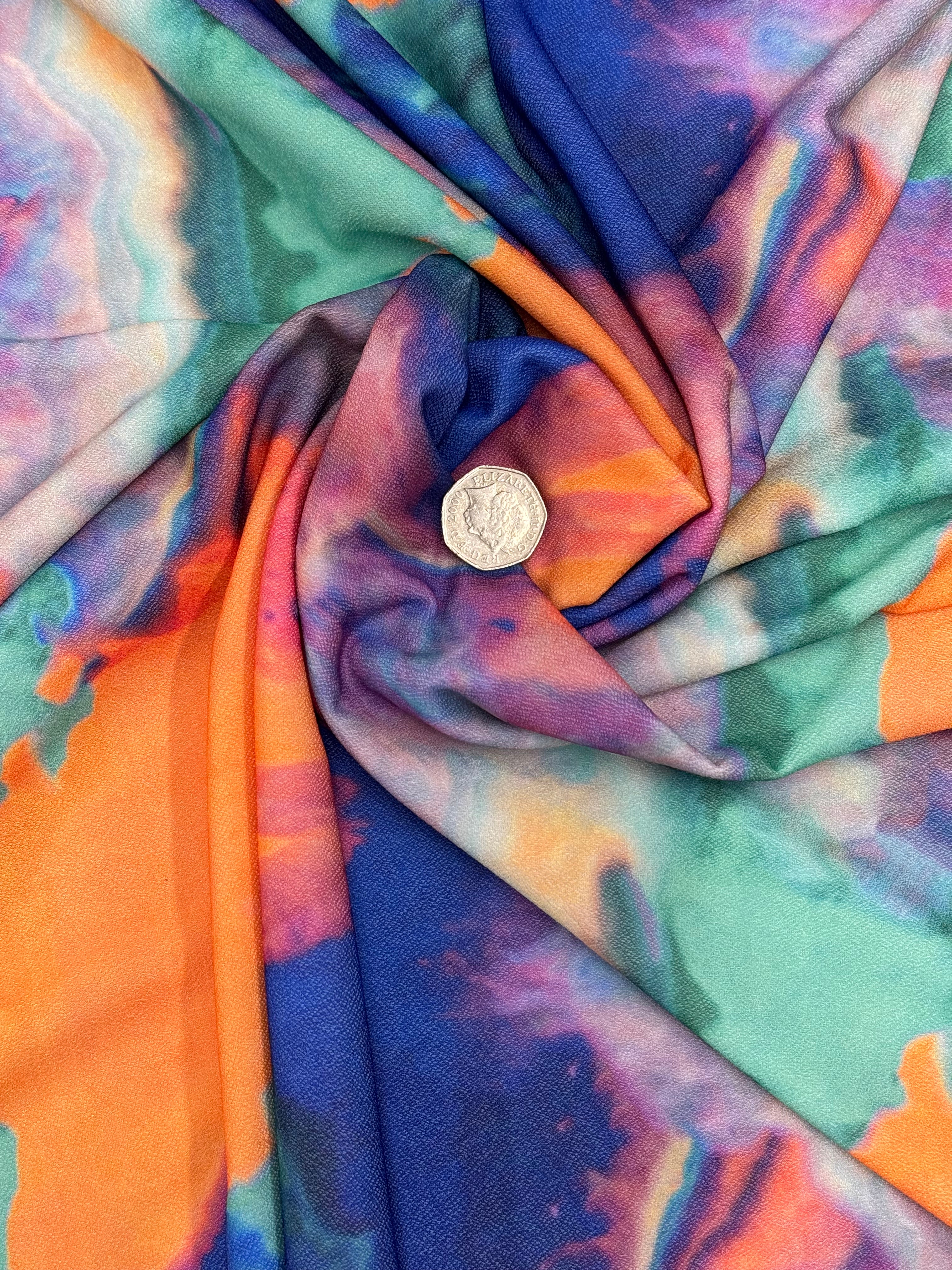 Vibrant Abstract Cosmic Stretch Jersey Fabric - Dressmaking by Metre 148cm