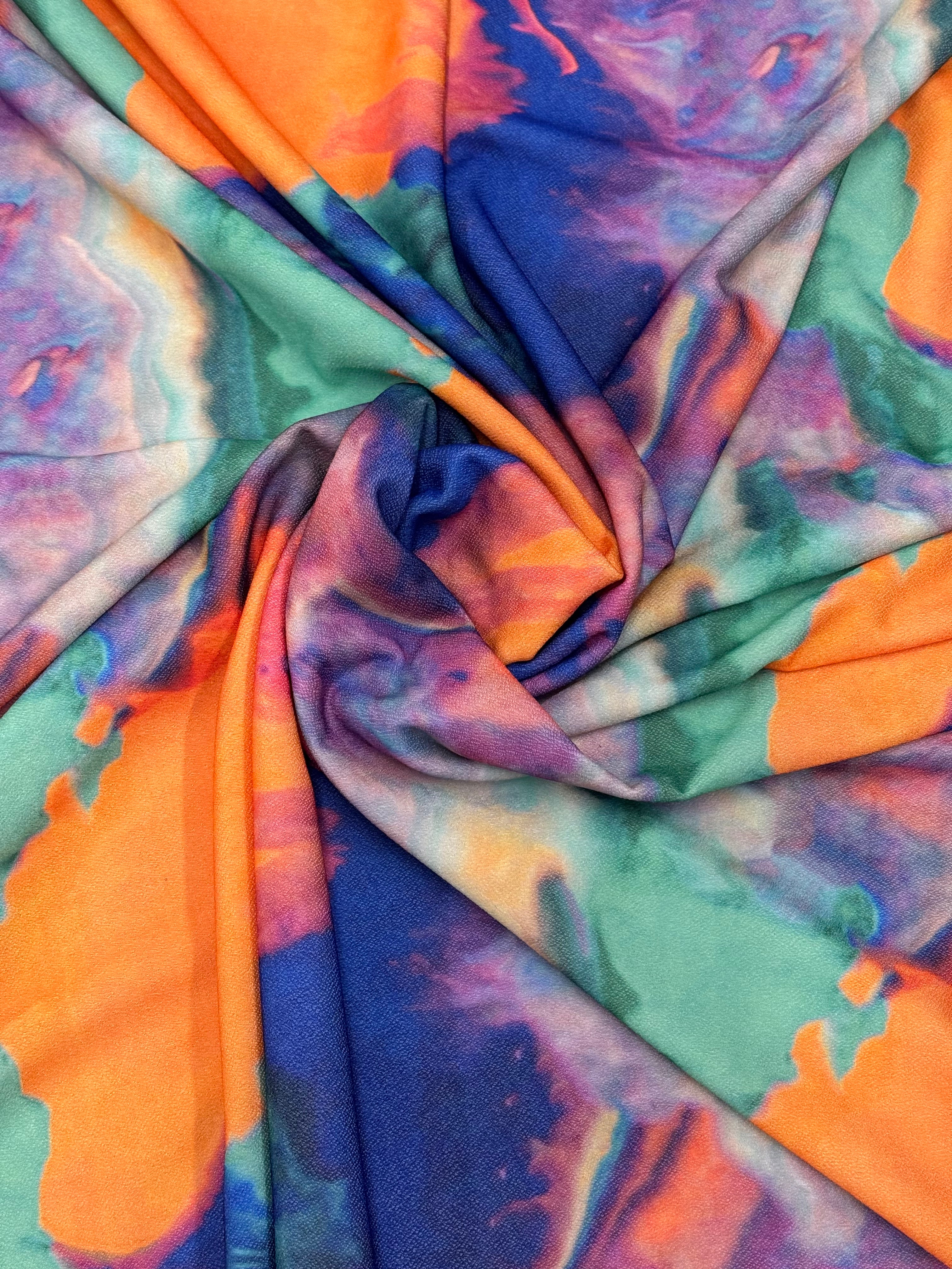 Vibrant Abstract Cosmic Stretch Jersey Fabric - Dressmaking by Metre 148cm