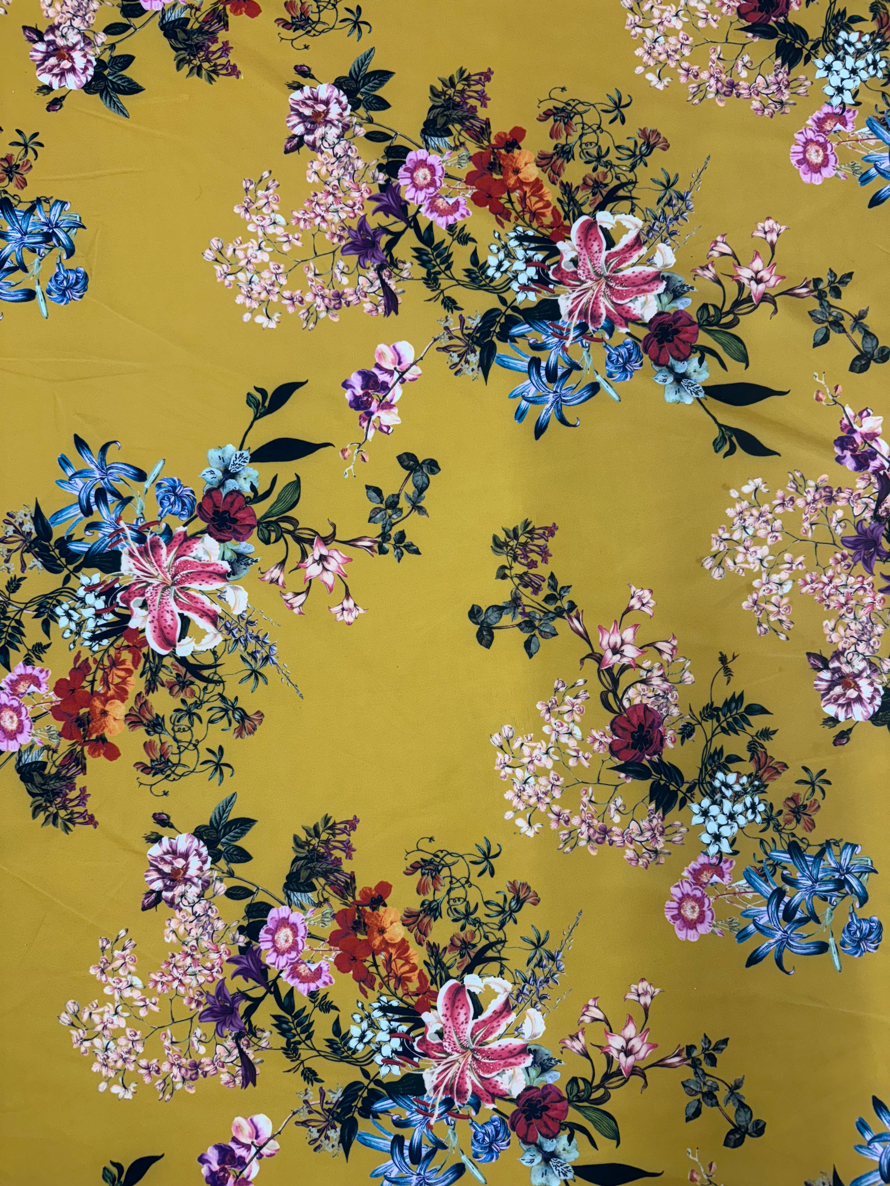 Dressmaking & Statement Fabric – Teal Mandala Print Scuba Stretch Fabric – Approx. 150cm