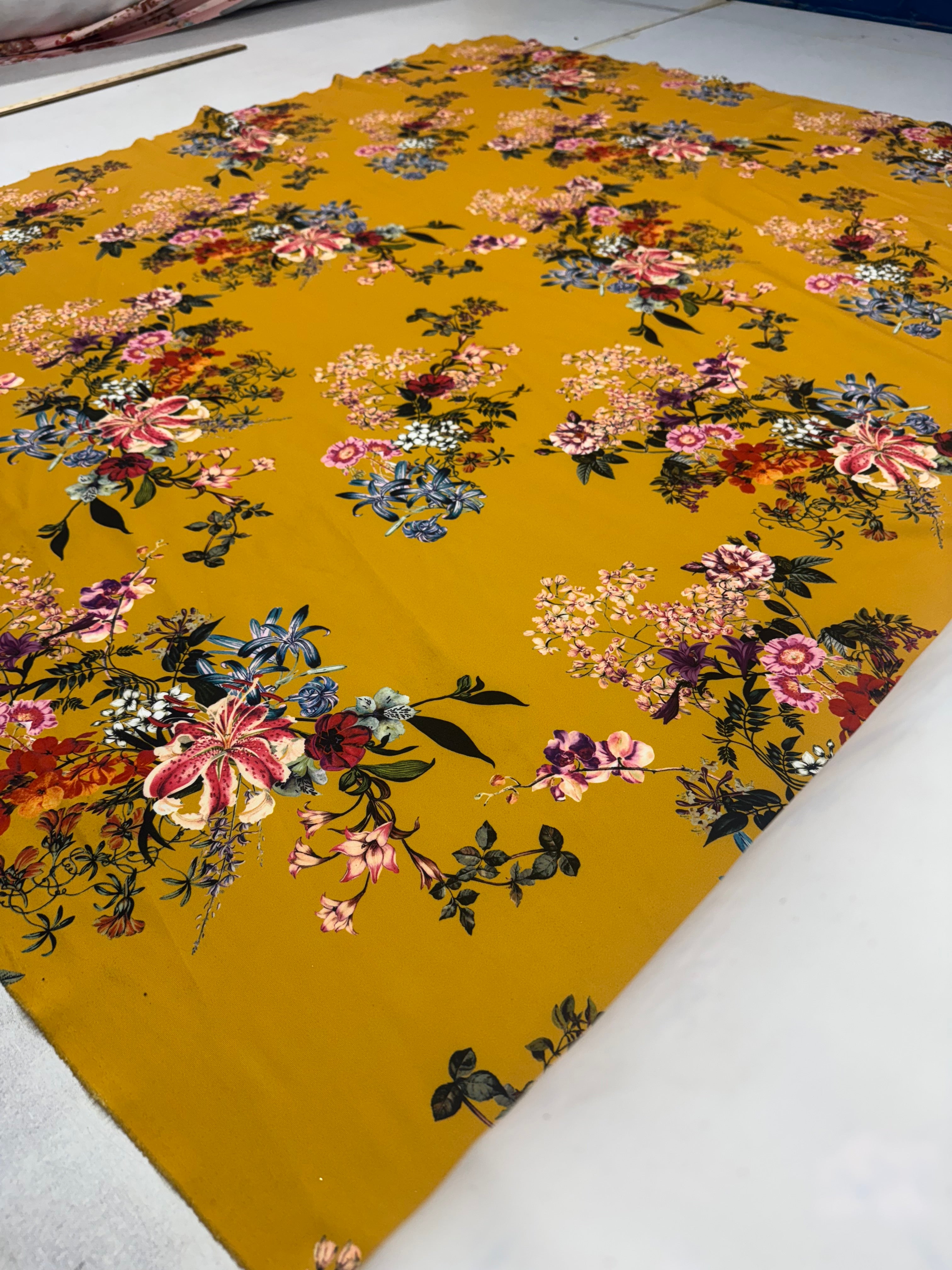 Dressmaking & Statement Fabric – Teal Mandala Print Scuba Stretch Fabric – Approx. 150cm